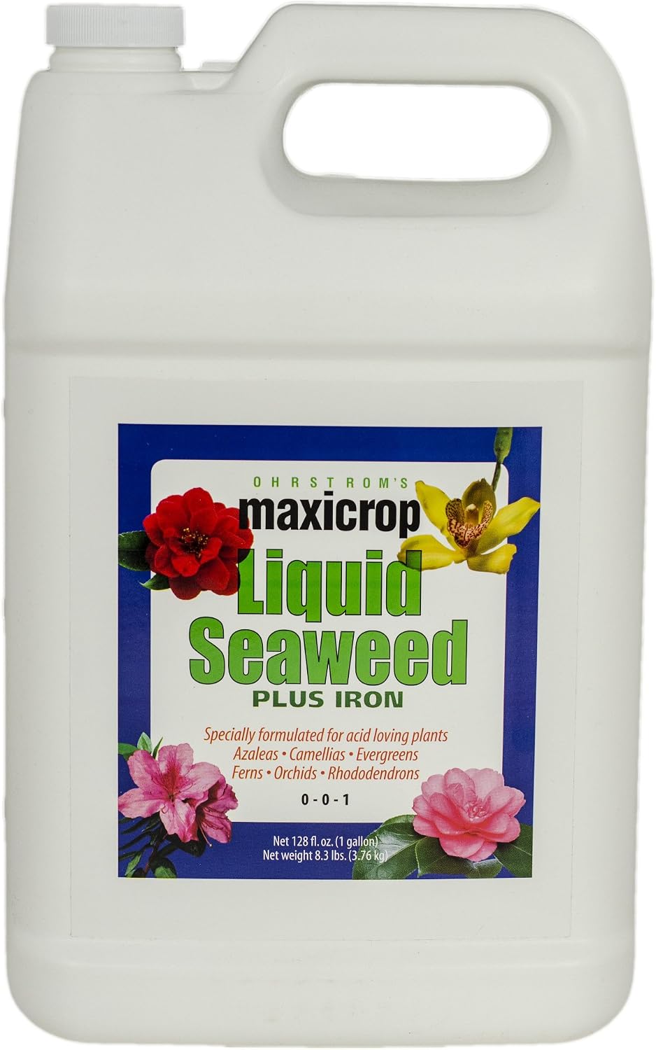 Maxicrop 2002 Liquid Seaweed Plus Iron Fertilizer, 1-Gallon