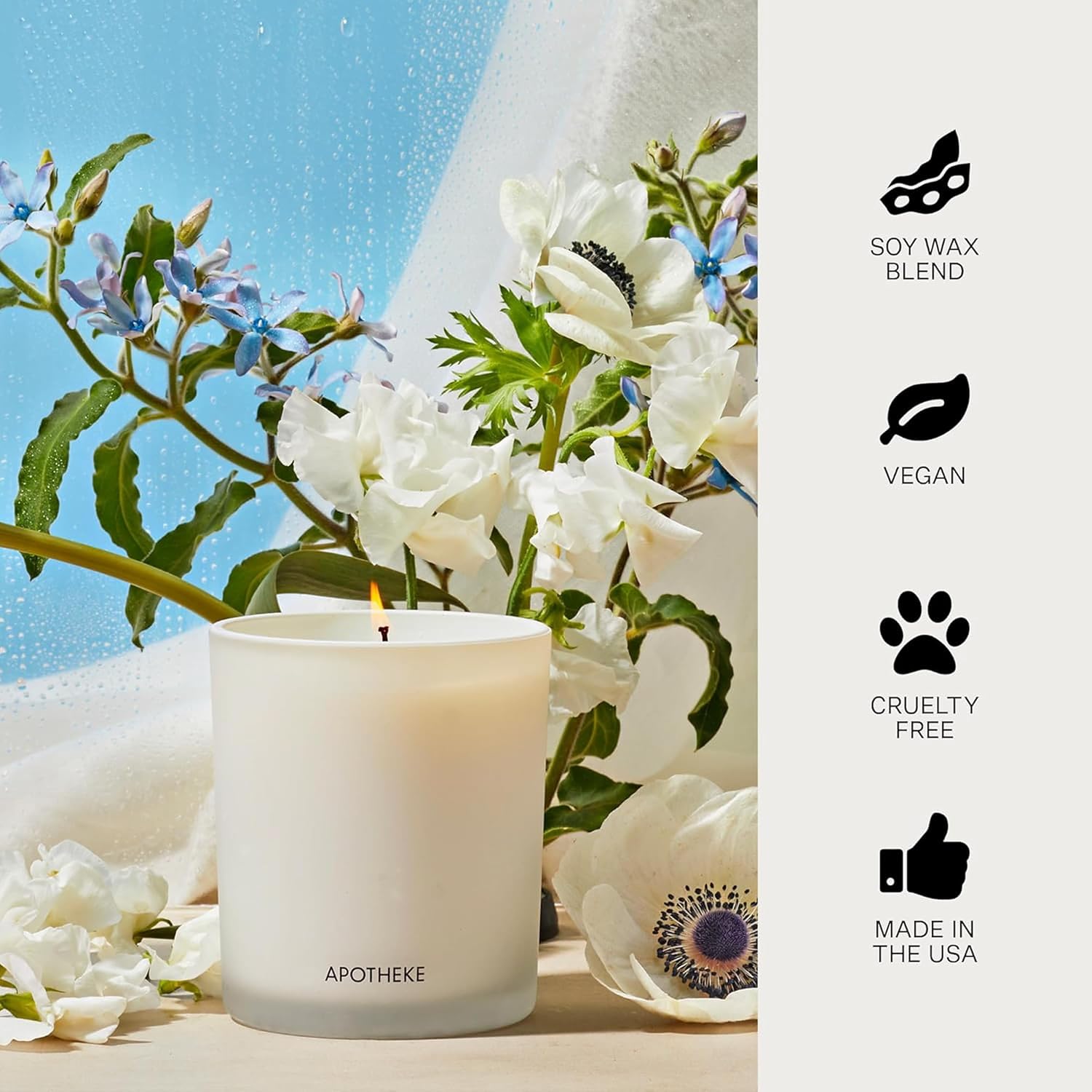 Apotheke Signature Scented Candles for Home, Canvas - 10.5 Oz | Long-Lasting Non-Toxic Soy Wax Jar Candle with Essential Oils, Large - Luxury Gift for Women & Men