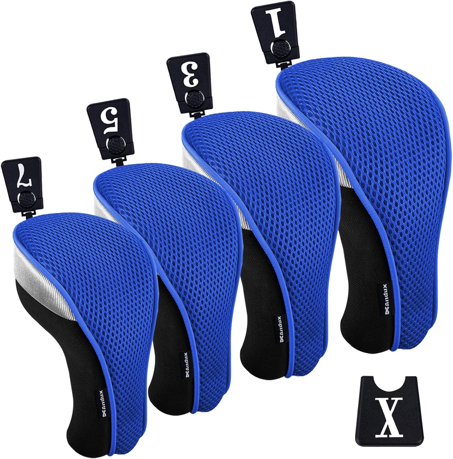Andux 4pcs/Pack Golf 460cc Driver Fairway Wood Club Head Covers