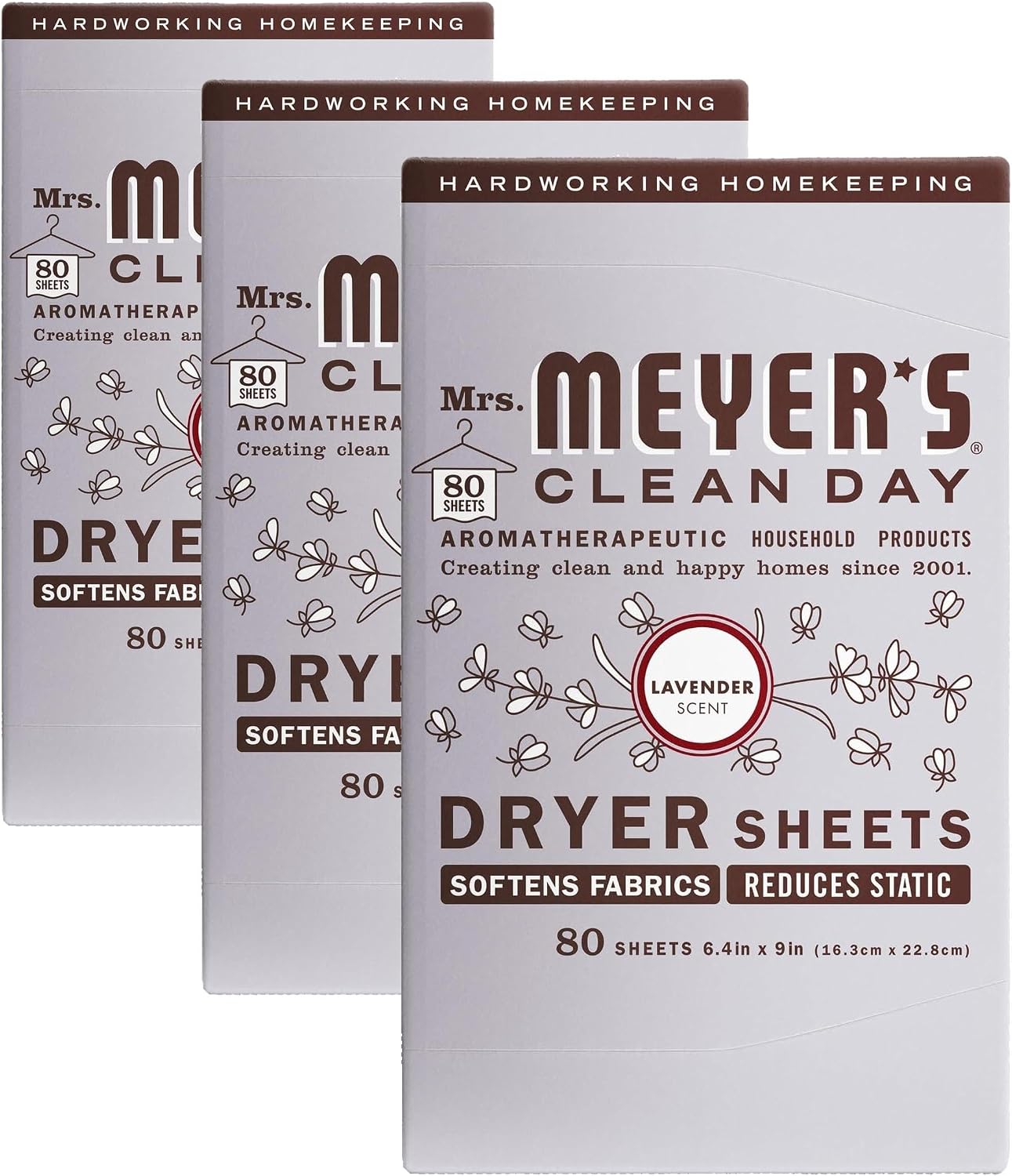 MRS. MEYER'S CLEAN DAY Dryer Sheets, Lavender, 80 ct