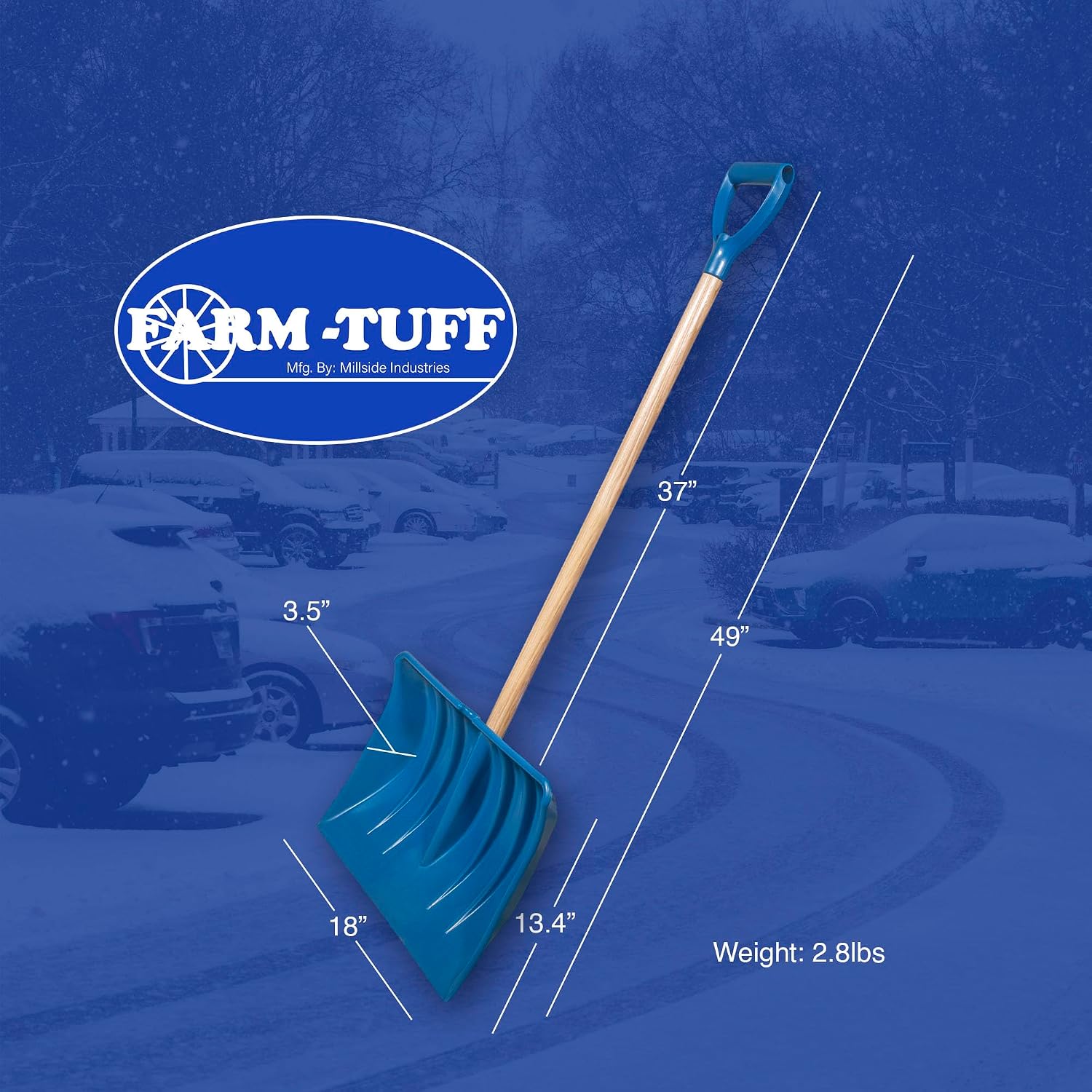 Farm-TUFF Heavy Duty Multi-Purpose Shovel - Snow, Barn, Grain