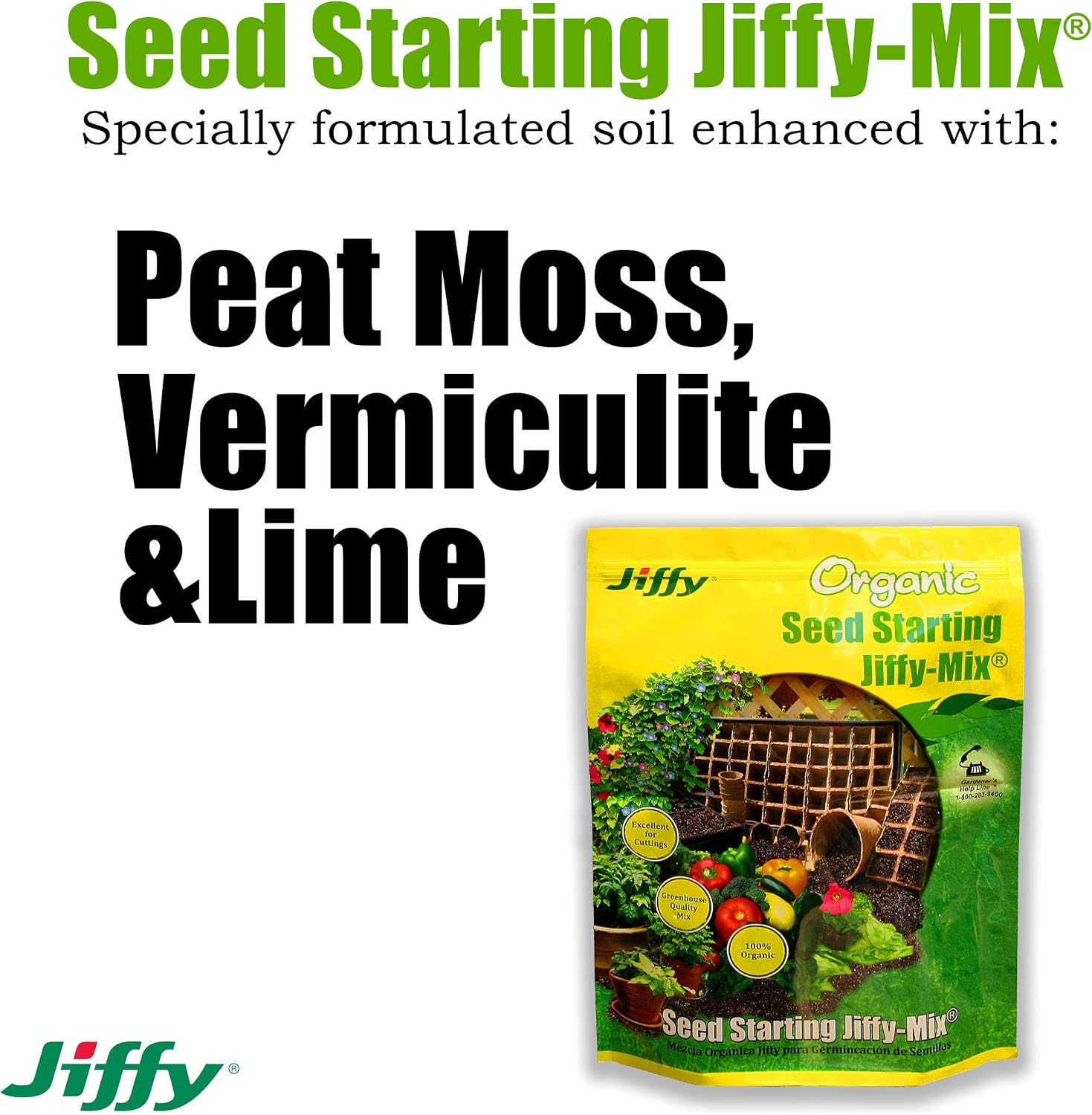 Jiffy Natural & Organic Seed Starting Soil Mix, 10 QT (1 Bag (10 QT)