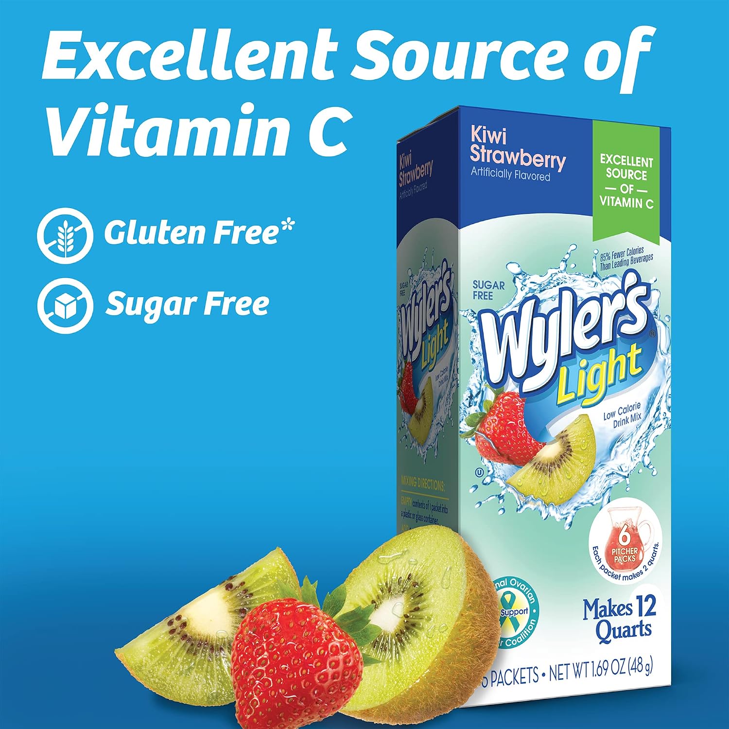 Wyler's Light Pitcher Packs Water Drink Mix, Fruit Punch, 6 Packets