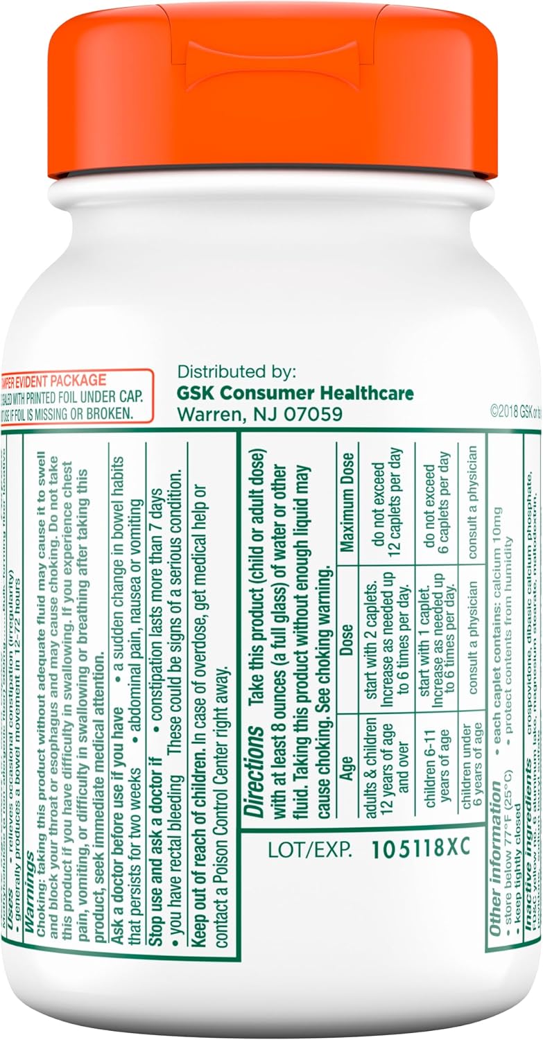 Citrucel Powder Fiber Therapy for Occasional Constipation Relief, 16.9 oz | Sugar Free, Methylcellulose Fiber Therapy for Irregularity That Won't Cause Gas, Orange Flavor