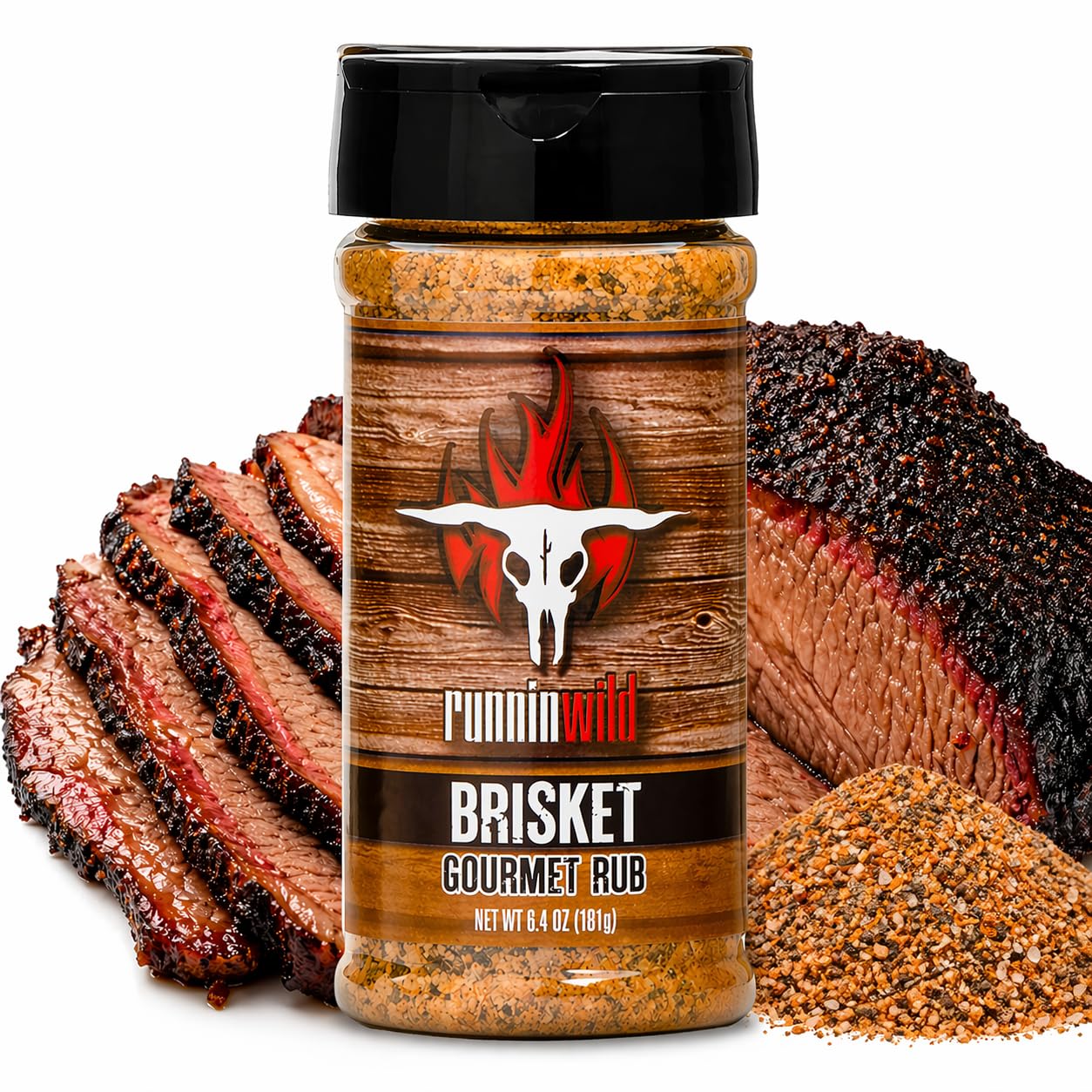 Gourmet Brisket Seasoning | Brisket Rub for Smoker or Grill | No Artificial Flavors | No MSG added | Runnin’ Wild Foods, 6.4 ounces