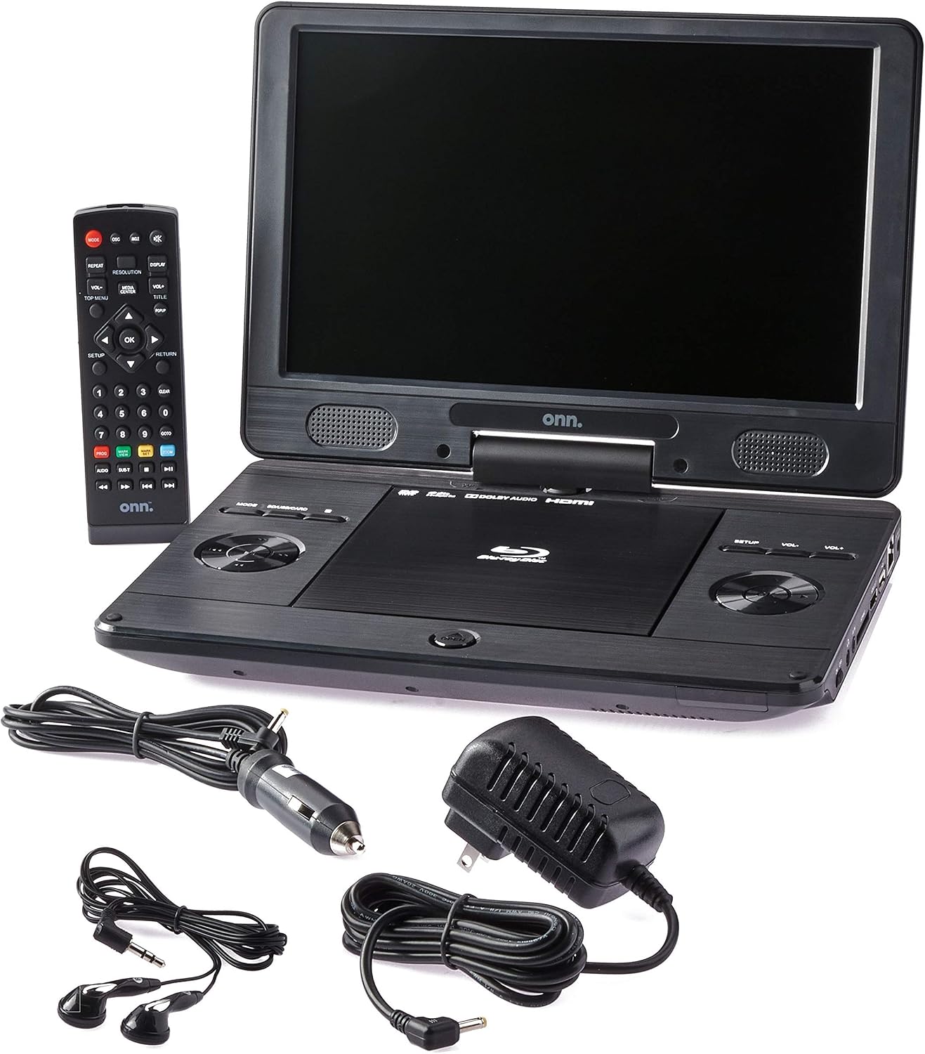ONN 11" HD Display Portable Blu-Ray/DVD/CD Media Player with HDMI / USB / Ethernet / Ports and SD/MMC Card Reader 100009768 (Renewed)