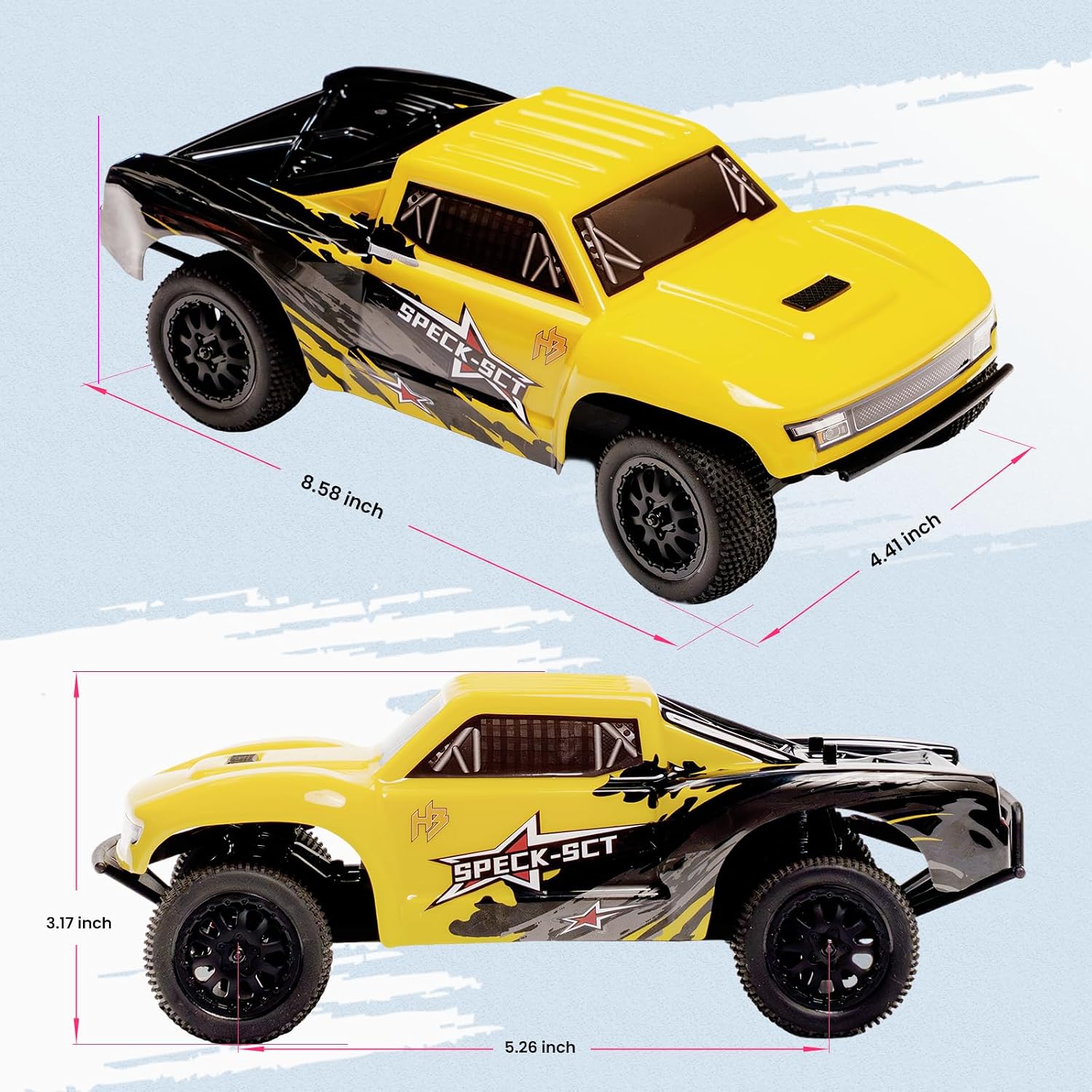 HOBBYPLUS Speck B Elite Brushless 1/24 2WD Mini RC Car - RTR RC Buggy, Fast Mini Racing Buggy – Remote Control Car Racing Vehicles (Razor Magenta)