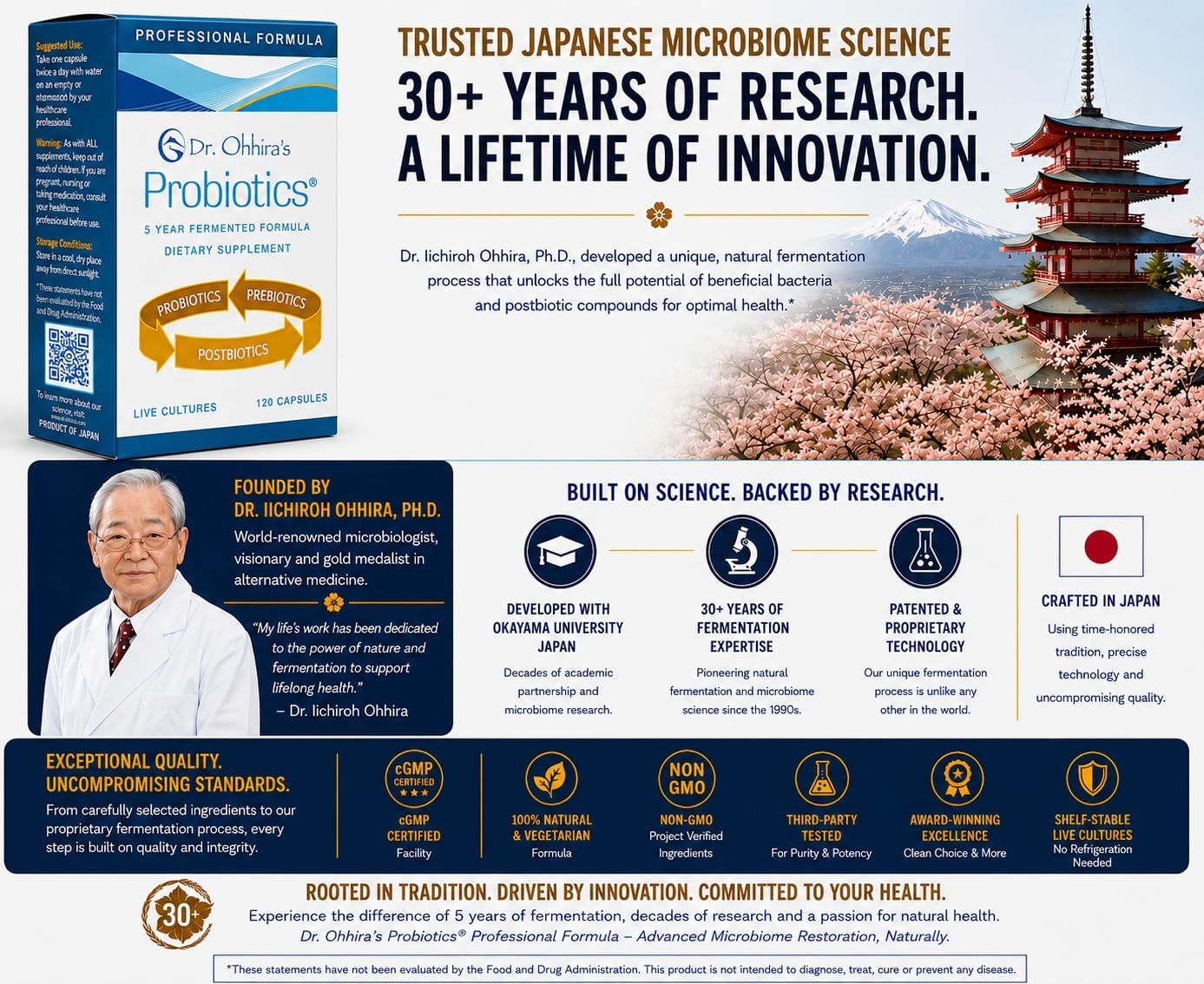 Dr. Ohhira’s Probiotics Professional Formula – 5-Year Fermented Japanese Probiotic with Prebiotics