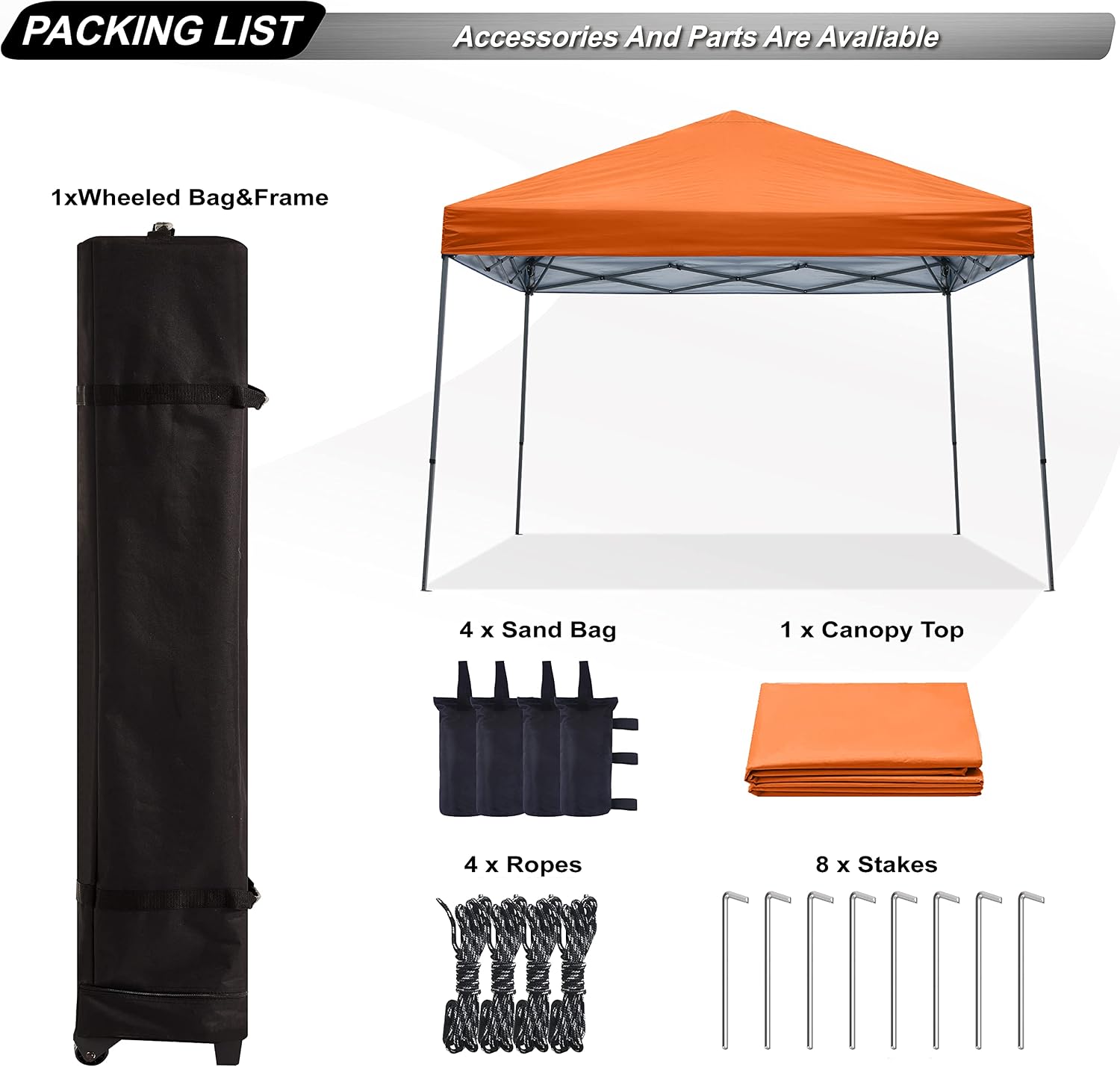 ABCCANOPY 11x11 Pop Up Canopy Tent, Stable Slant Leg Outdoor Shade, Black