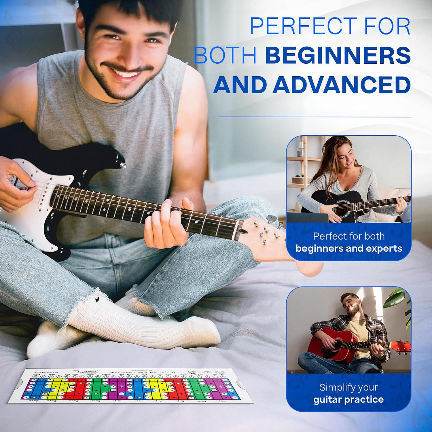 Sliding Rulers for Guitar® The Original Guitar Scale Chart for Pentatonic, Diatonic & Modes! Perfect Visual Learning Aid for All Skill Levels
