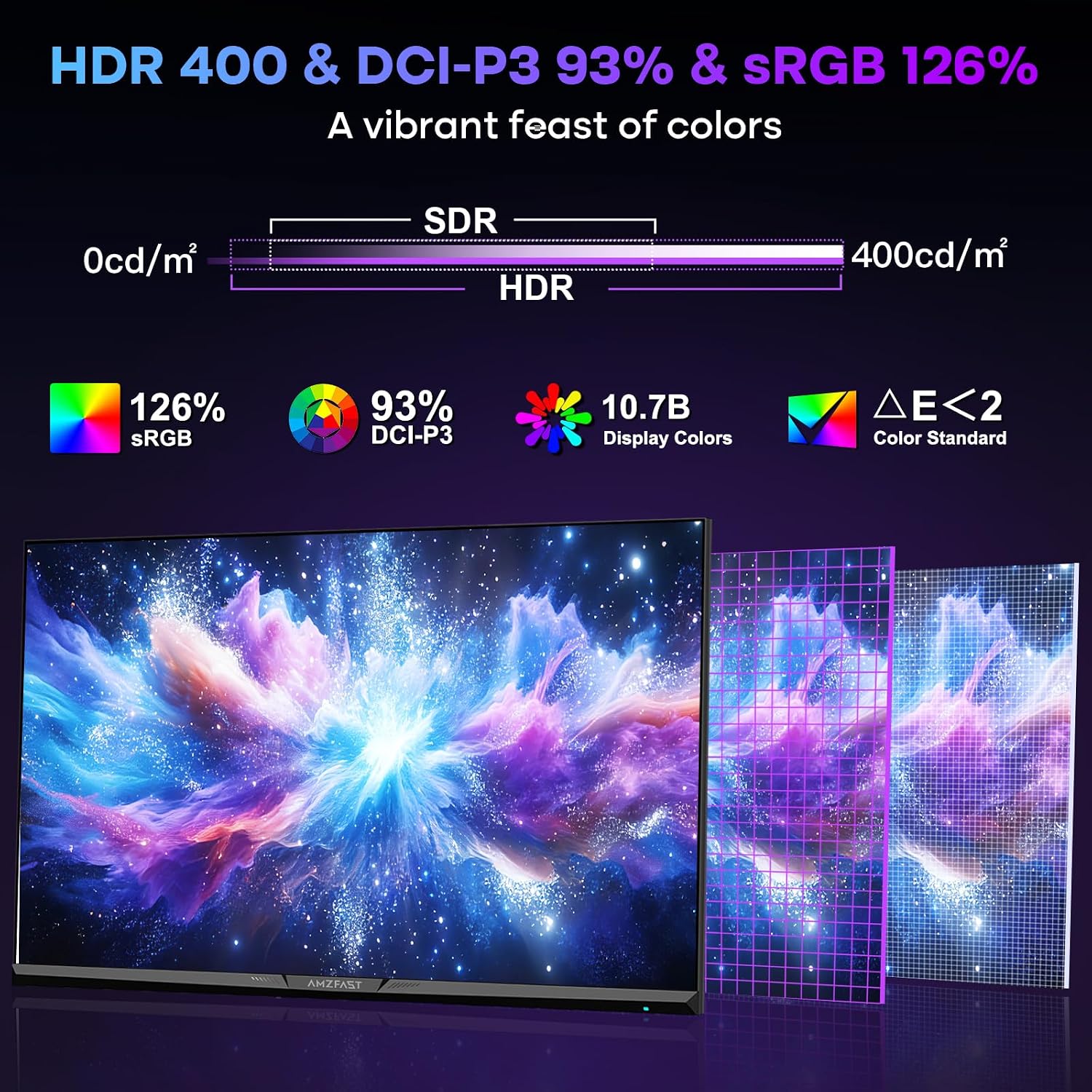 Amzfast 34 Inch Curved Monitor 240Hz UWQHD (3440x1440) Gaming Monitor, 1ms G-SYNC Compatible, 1500R, PIP/PBP, HDR400, 96% DCI-P3, Tilt/Swivel/Height Adjustable, TÜV Rheinland, HDMI 2.1, AMZG34C8 Pro