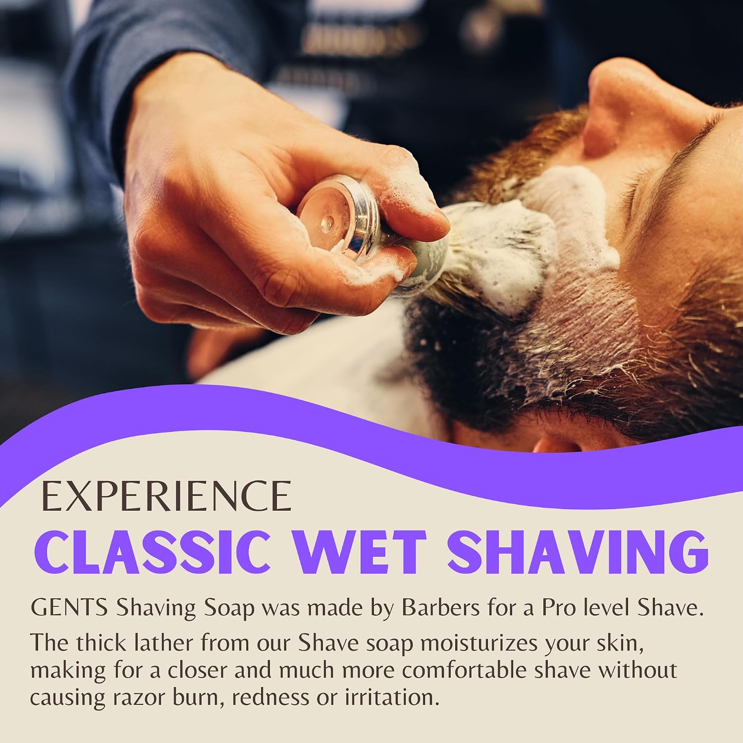 GENTS Men’s Shave Soap, 97% Natural Cedar Pine Scent, Rich Lather Wet Shaving, Traditional Shaving Soap for Men, 3oz Puck