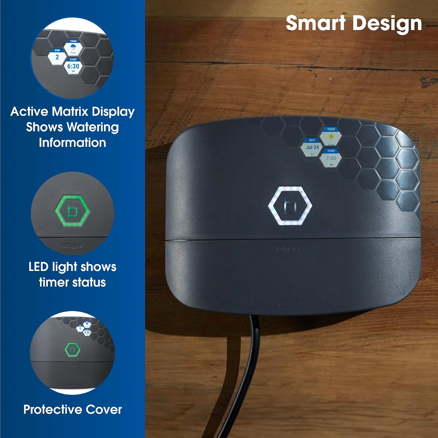 Orbit B-hyve XR Smart Sprinkler Timer - 8-Zone - WiFi-Enabled Indoor/Outdoor Irrigation Controller - App Control - Weatherproof Watering System