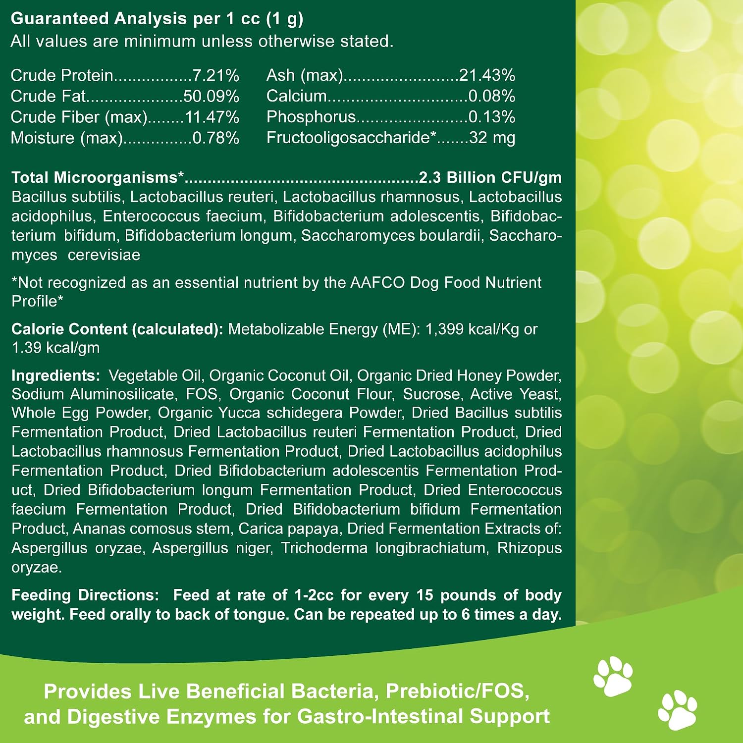 Dogzymes Canine Probiotic Paste Beneficial Bacteria-Enzyme 2.3 Billion CFU/gm Saccharomyces boulardii Organic Dried Honey Powder (30 Gram)