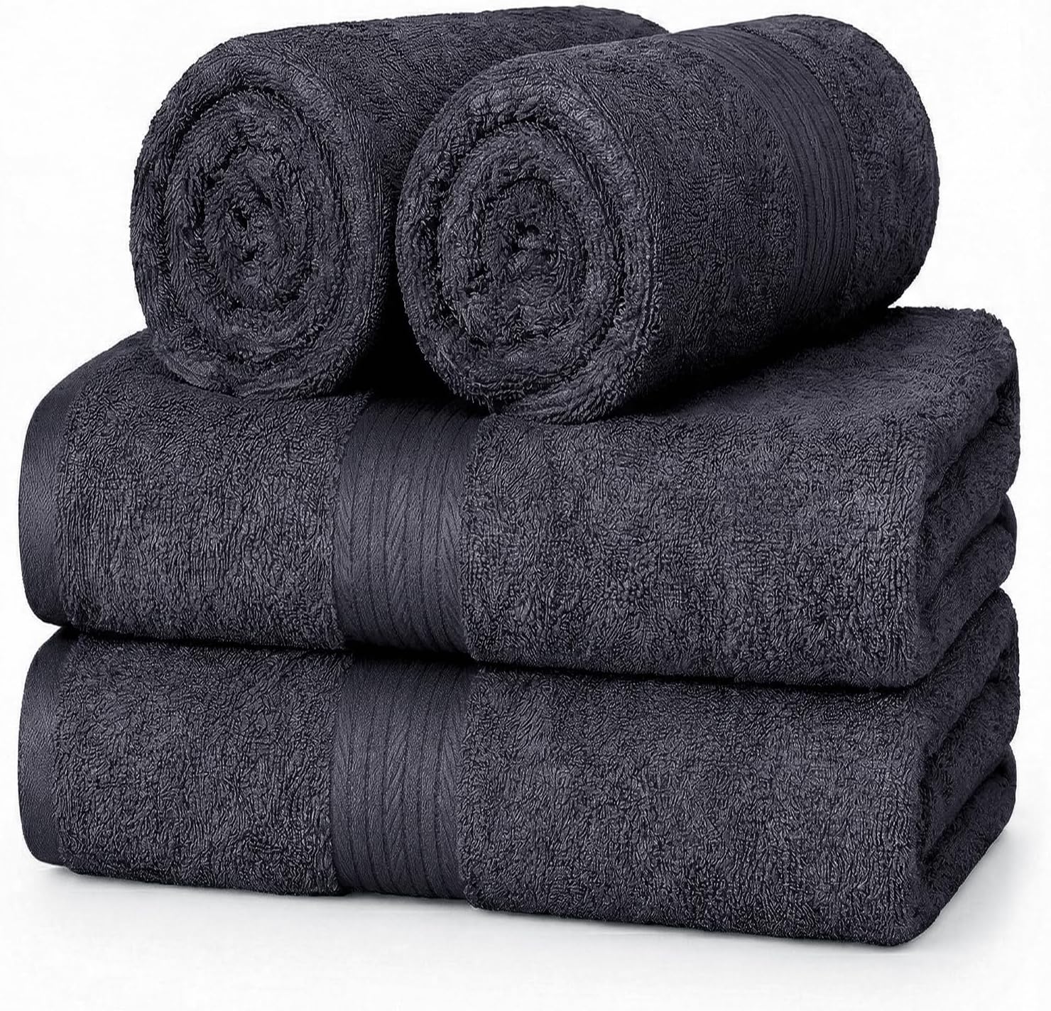 Ample Decor 100% Cotton Hand Towels 18x28 Inches, 600 GSM, Soft & Absorbent, Set of 12, Purple