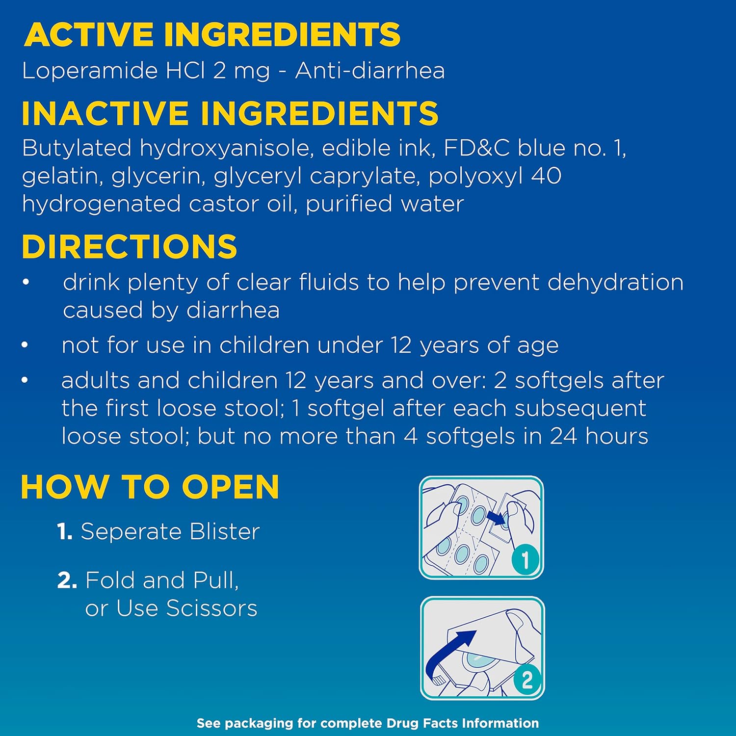 Imodium A-D Diarrhea Relief Softgels, 2mg Loperamide Hydrochloride, 24 Ct | Help Control Symptoms of Diarrhea, Due to Acute Traveler's Diarrhea, Adults 12+