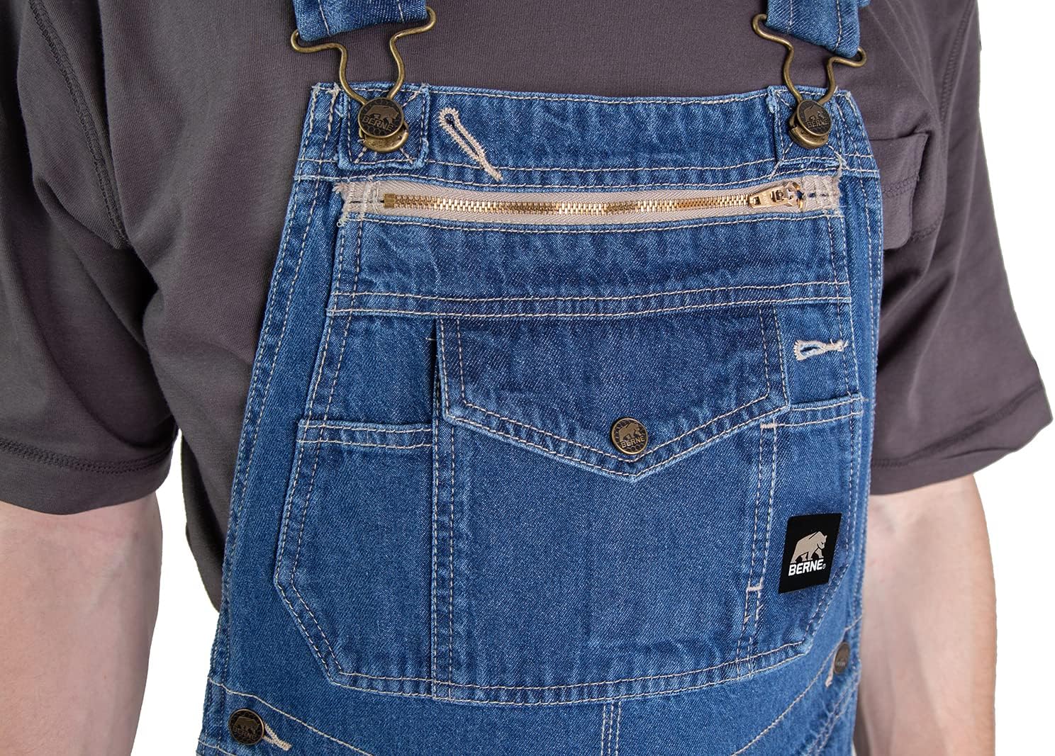 Berne Men's Heritage Unlined Washed Denim Bib Overall