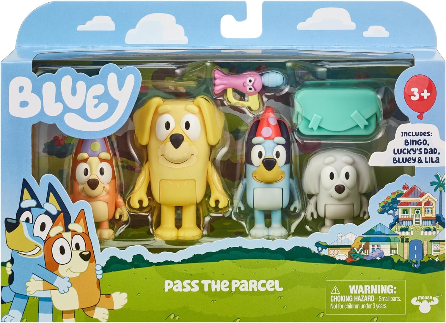 Bluey School Figurine Toys Pack of 4, Articulated Character Toys with Chloe, Rusty, and Calypso Figurines, Small Action Figures for Kids Ages 3+