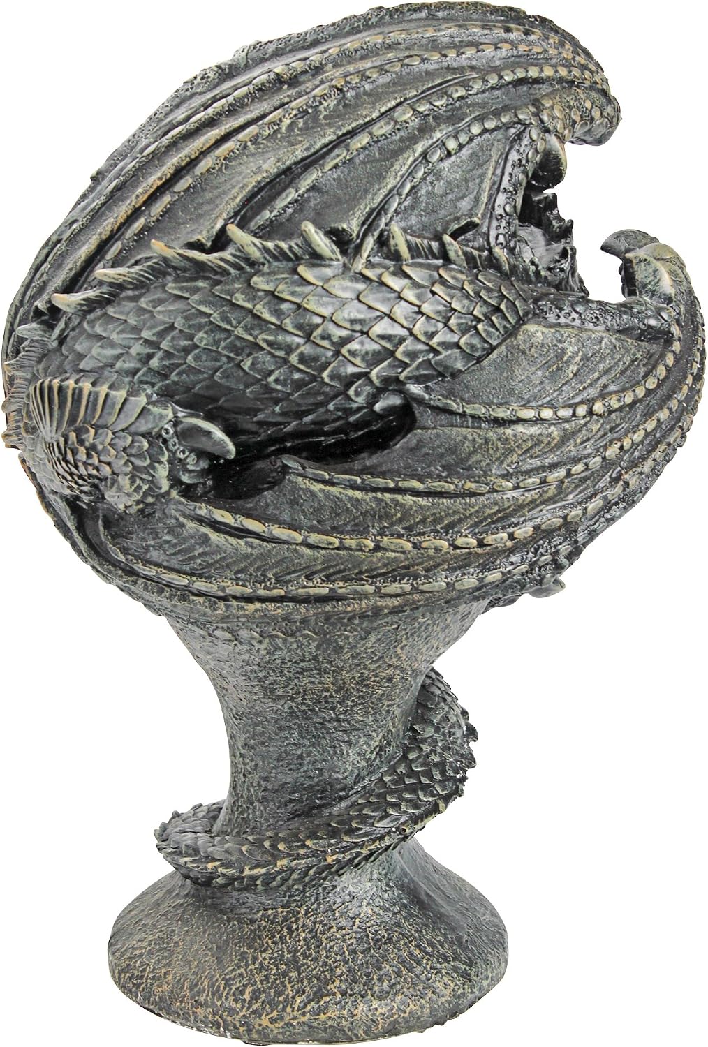 Design Toscano The Dragon of Falkenberg Castle Moat Lawn Garden Statue, 28 Inch Long, 14 Inch Tall, Cast Stone Resin, Gray Stone Finish