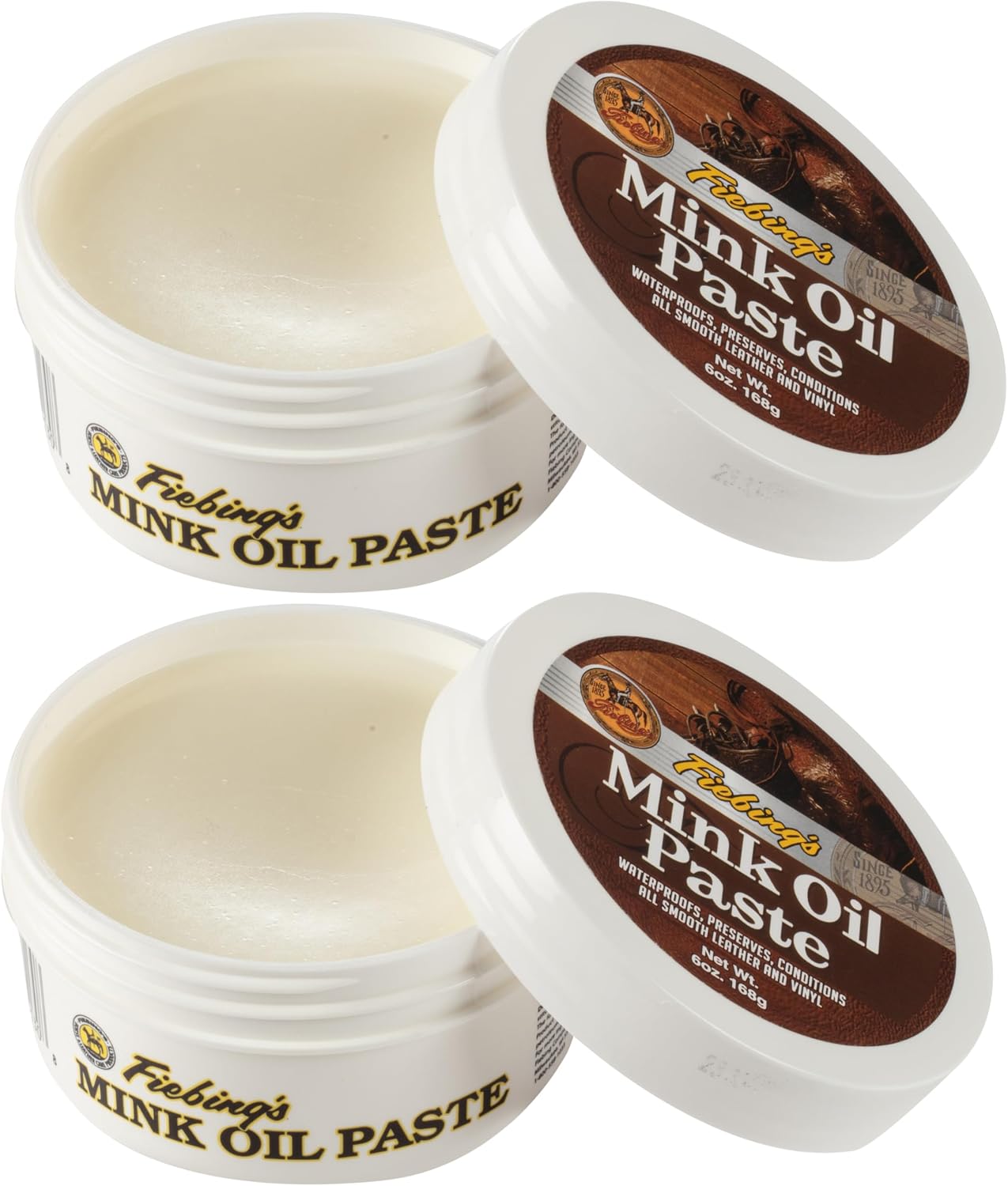 Fiebing's Mink Oil for Leather Boots (6 oz) - Leather Cleaner & Conditioner - Waterproof, Preserve, Soften All Smooth Leathercraft & Vinyl - Prevents Salt Stains - Use On Couch, Shoe, Purse & Belt
