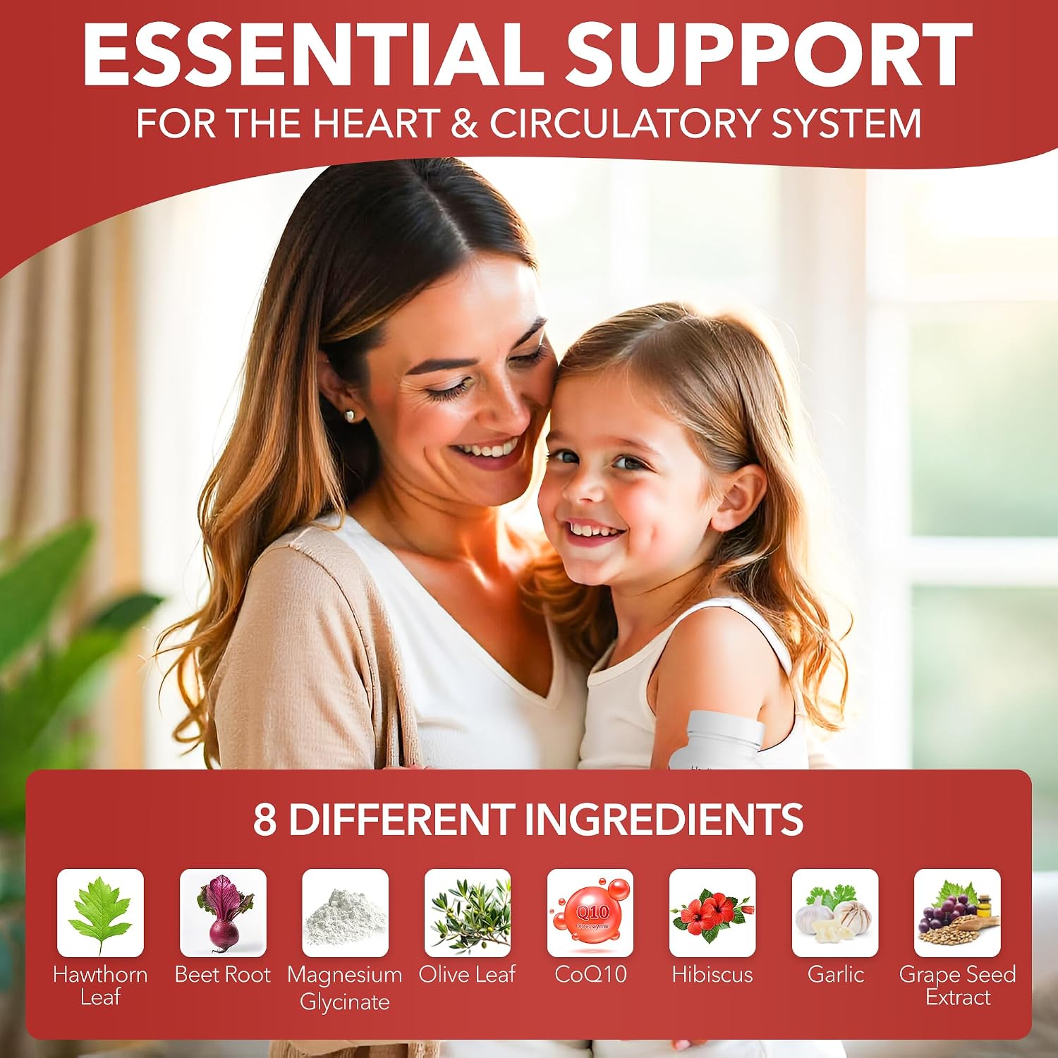 Healthy Heart - Healthy Cholesterol Circulation & Blood Pressure - 60ct | Fights Plaque, Supports Normal LDL & HDL, Artieries, Circulation, Contains CoQ10, Beet Root, Garlic, Olive Leaf And More