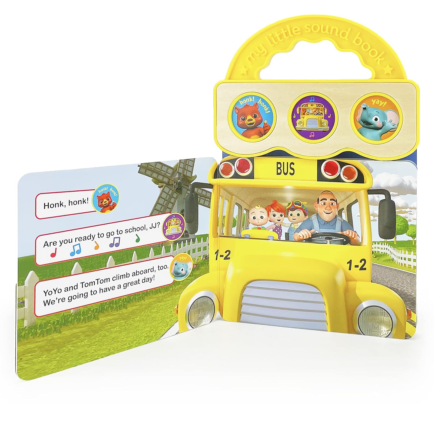 CoComelon Wheels on the Bus: 3-Button Sound Board Book for Babies and Toddlers, Ages 1-4