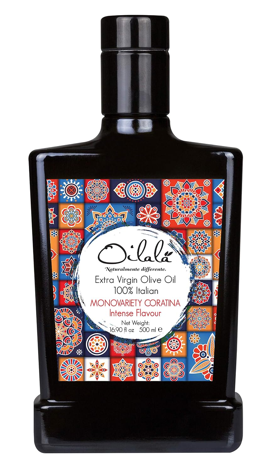 Oilala Extra Virgin Olive Oil, Coratina, High Polyphenols 765 mg/kg, High Hydroxytyrosol, Great For phenolic Shot, Drinking, Oleocanthal Rich Robust, Puglia Italy, Italian family farm, Single Source, Gold Medal NYIOOC (16.9 FL Oz)