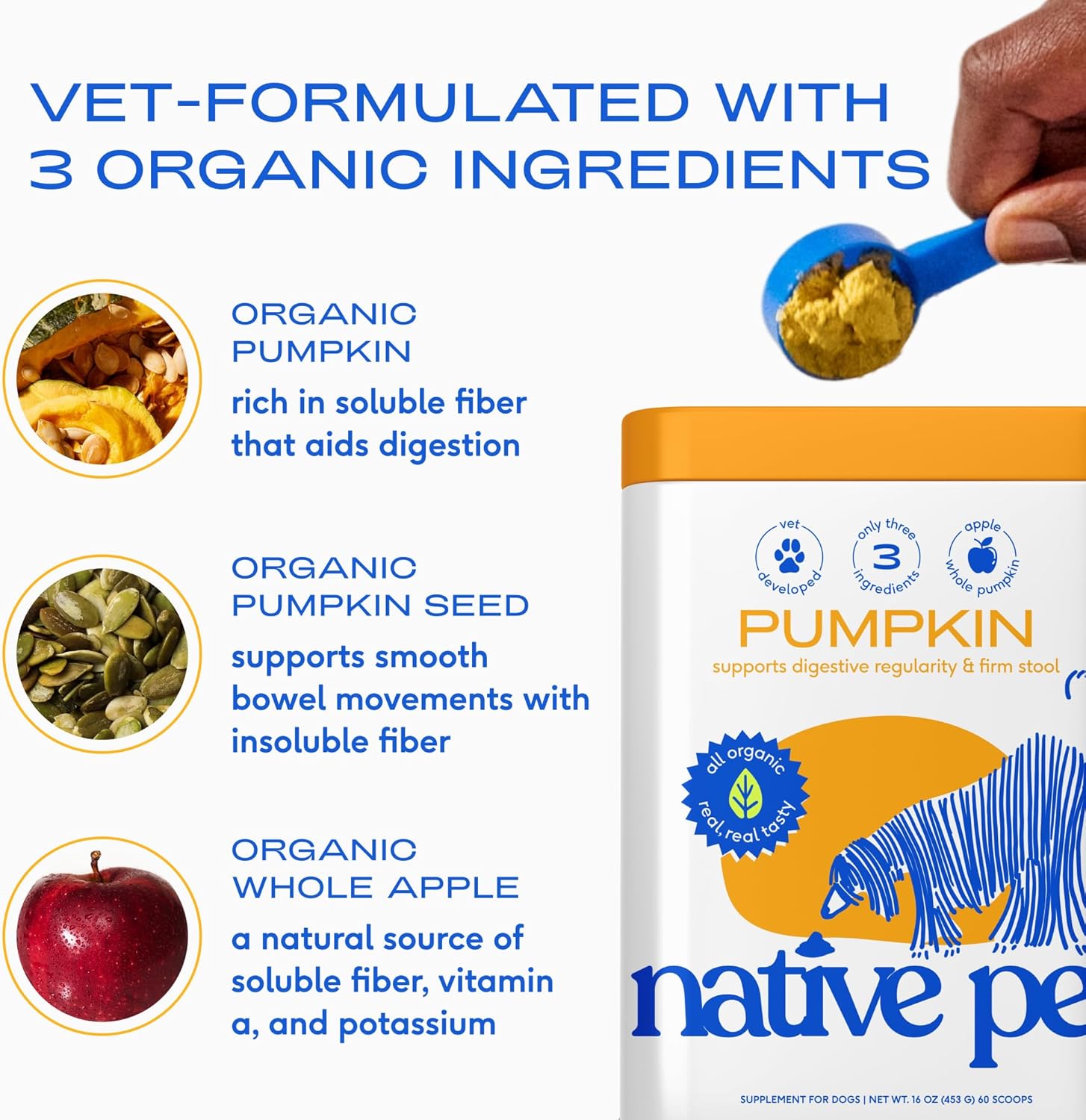 Native Pet Probiotics for Dogs – Dog Probiotic Powder for Gut & Digestive Health, Vet-Formulated 6B CFUs Dog-Specific Probiotic Strains