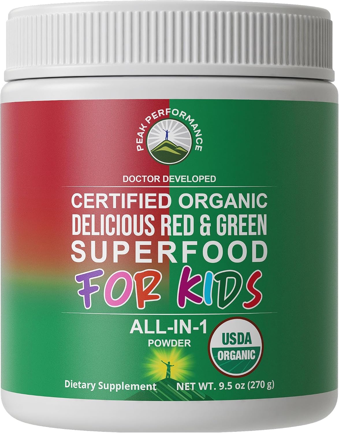 Kids Greens + Reds Superfood Powder. Best Tasting Organic Vegan Super Food | Green and Red Superfoods Juice Powder Supplement for Children with 25+