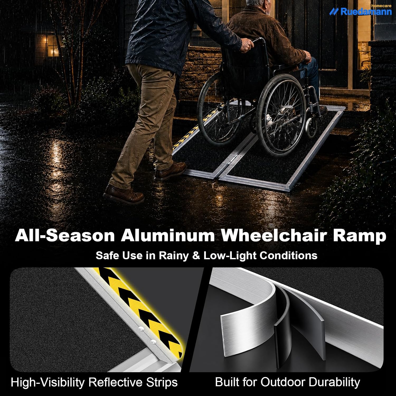 Ruedamann 2 FT Portable Wheelchair Ramp, 30" Wide