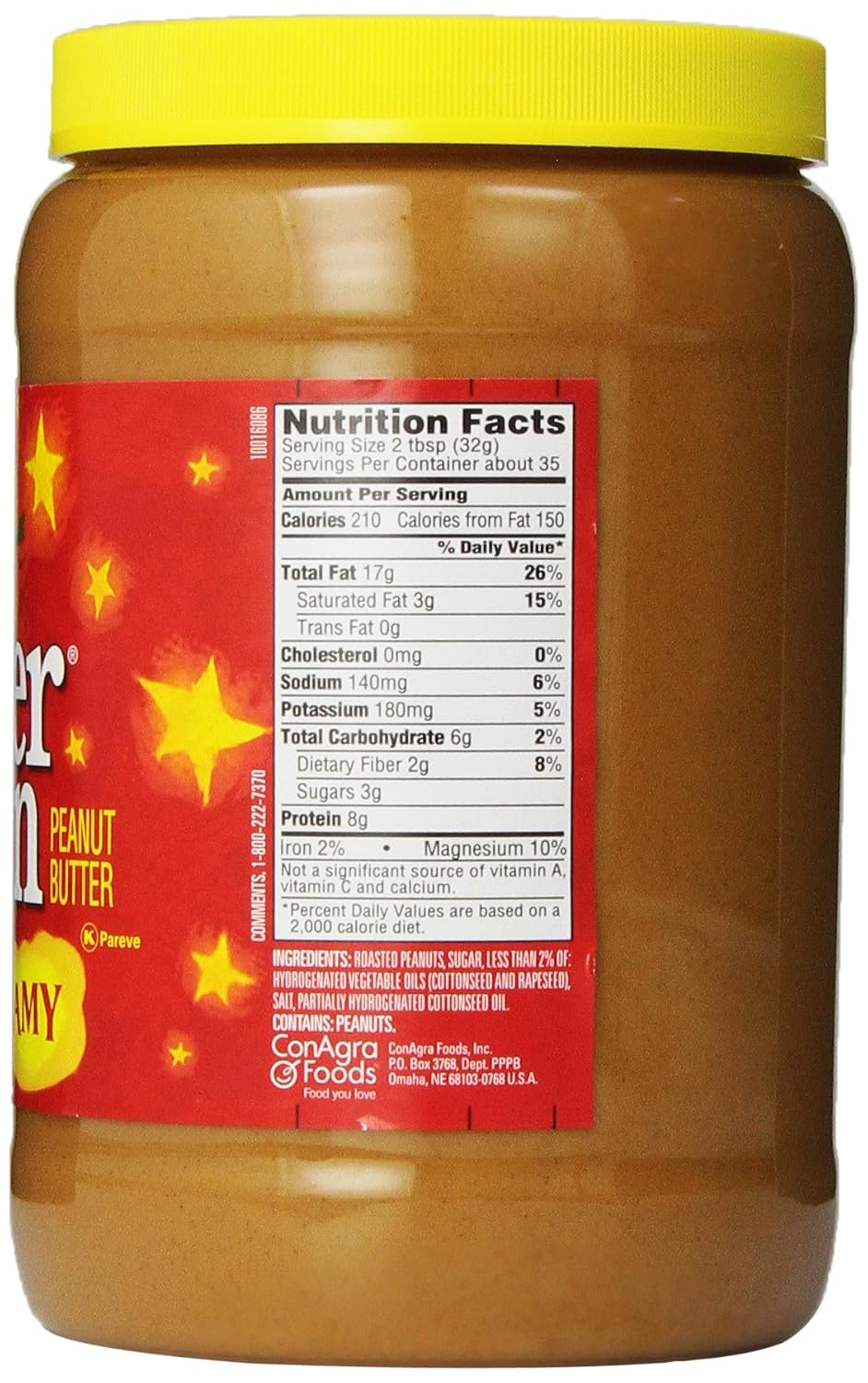 Peter Pan Creamy Peanut Butter, Made with Roasted Peanuts, Great for Peanut Butter and Jelly Sandwiches and Peanut Butter Snacks, Gluten Free Peanut Butter, 56 OZ Jar