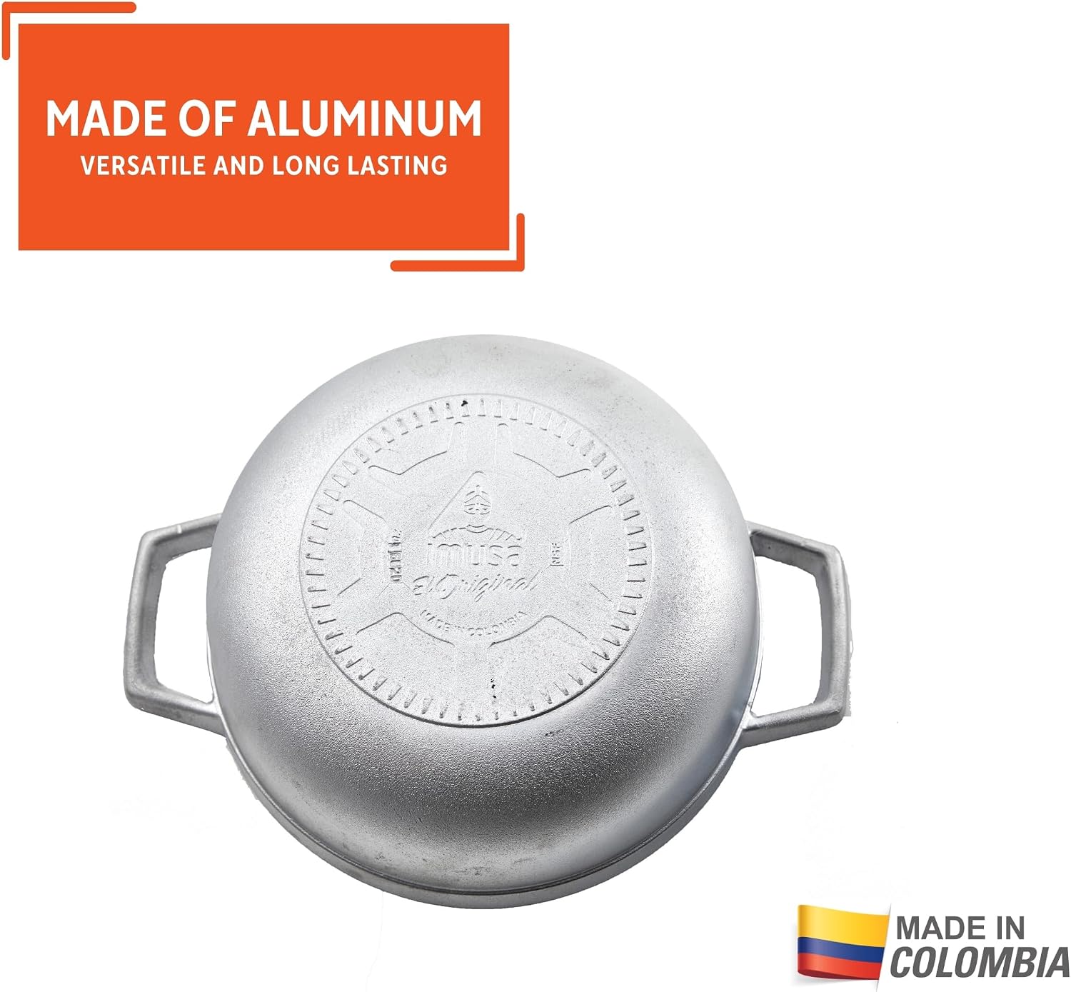 IMUSA USA 11.6Qt Jumbo Traditional Colombian Caldero, 11.6 Quart, Silver | Nonstick Finish, Glass Lid with Easy-Grip Handles, Ideal for Rice and Stews, Great for Family Meals