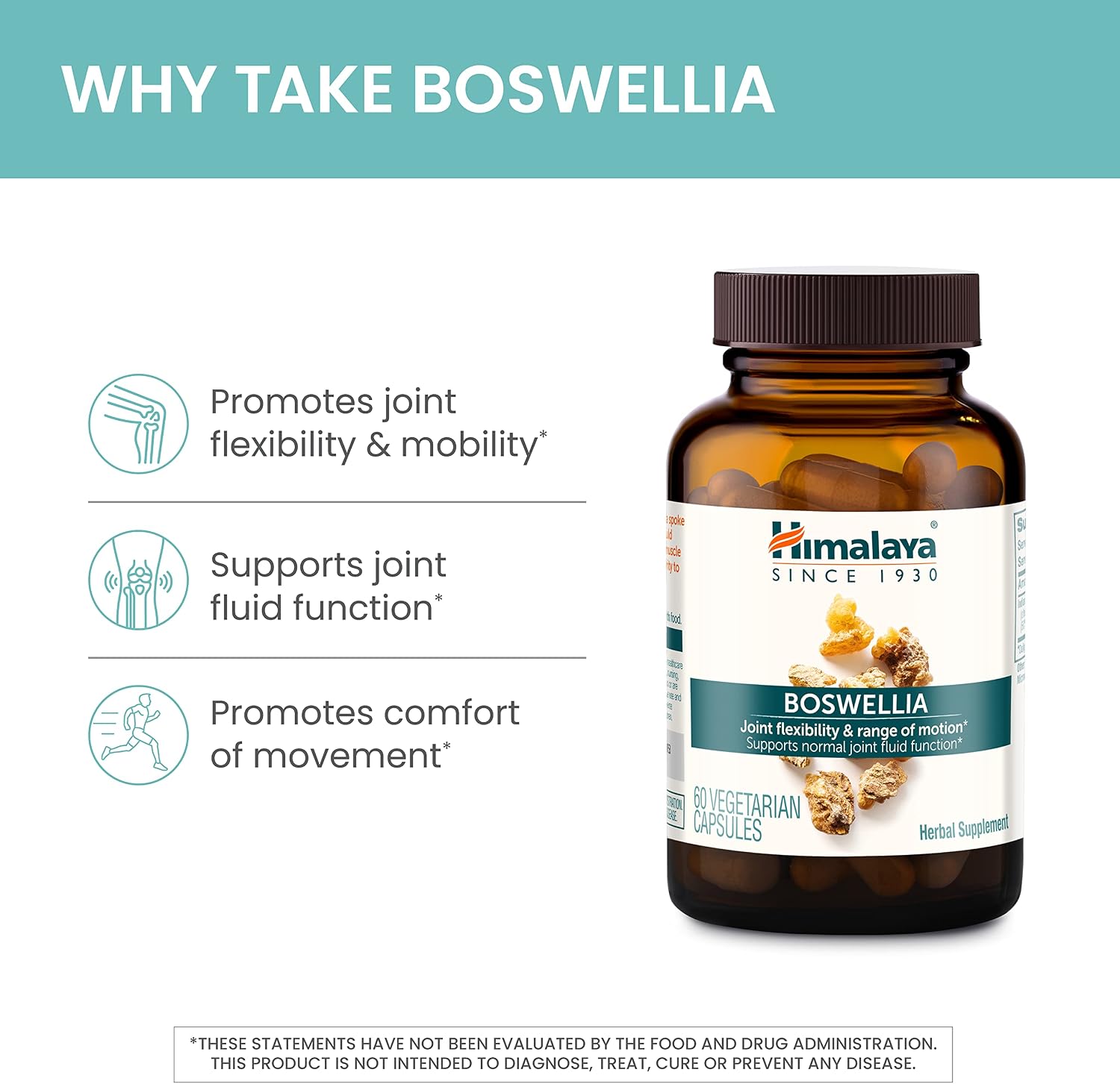 Himalaya Boswellia Extract Supplement for Joint Health, 250 mg,120 Capsules