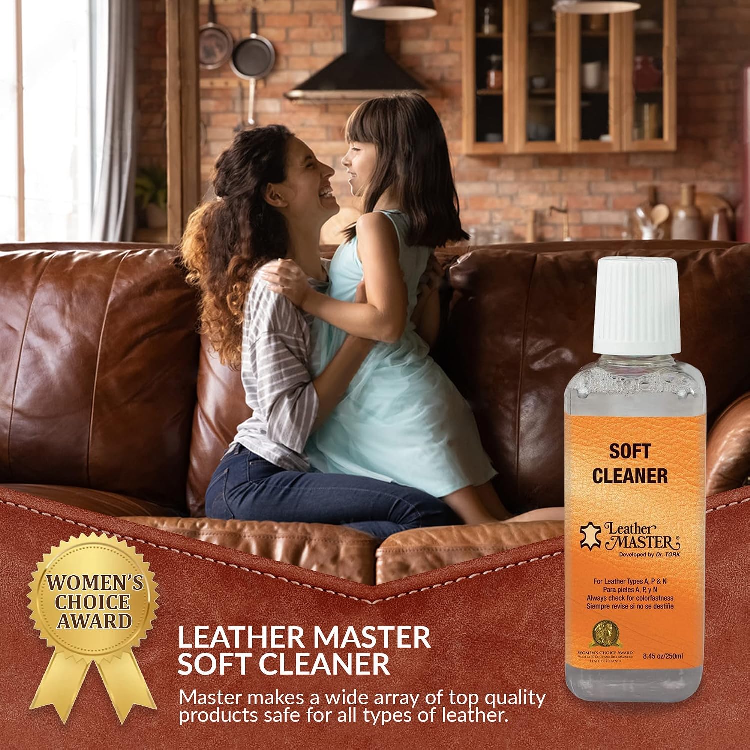 Leather Master Soft Leather Cleaner | Cleans & Removes Stains on Leather, Faux, & Vinyl | Leather Cleaner for Car Seats, Couches, Purses, Shoes & More