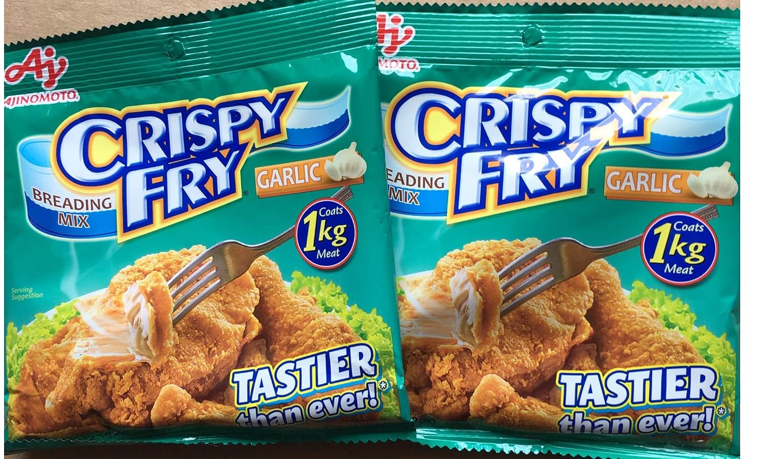 Lot of 2 Ajinomoto - Crispy Fry Breading Mix 62 grams / 2.19 oz each pk (2 pk Garlic)