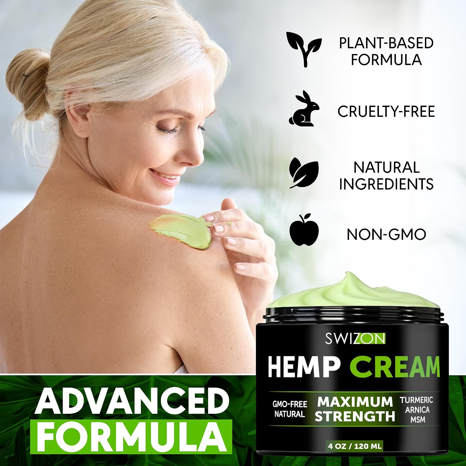 Premium Hemp Cream with Arnica, Aloe, Glucosamine - Maximum Strength - 4 OZ