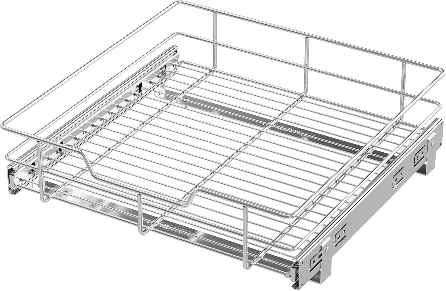 2 Tier Pull Out Cabinet Organizer 11" W X 22" D, Chromed, Full Slide Out