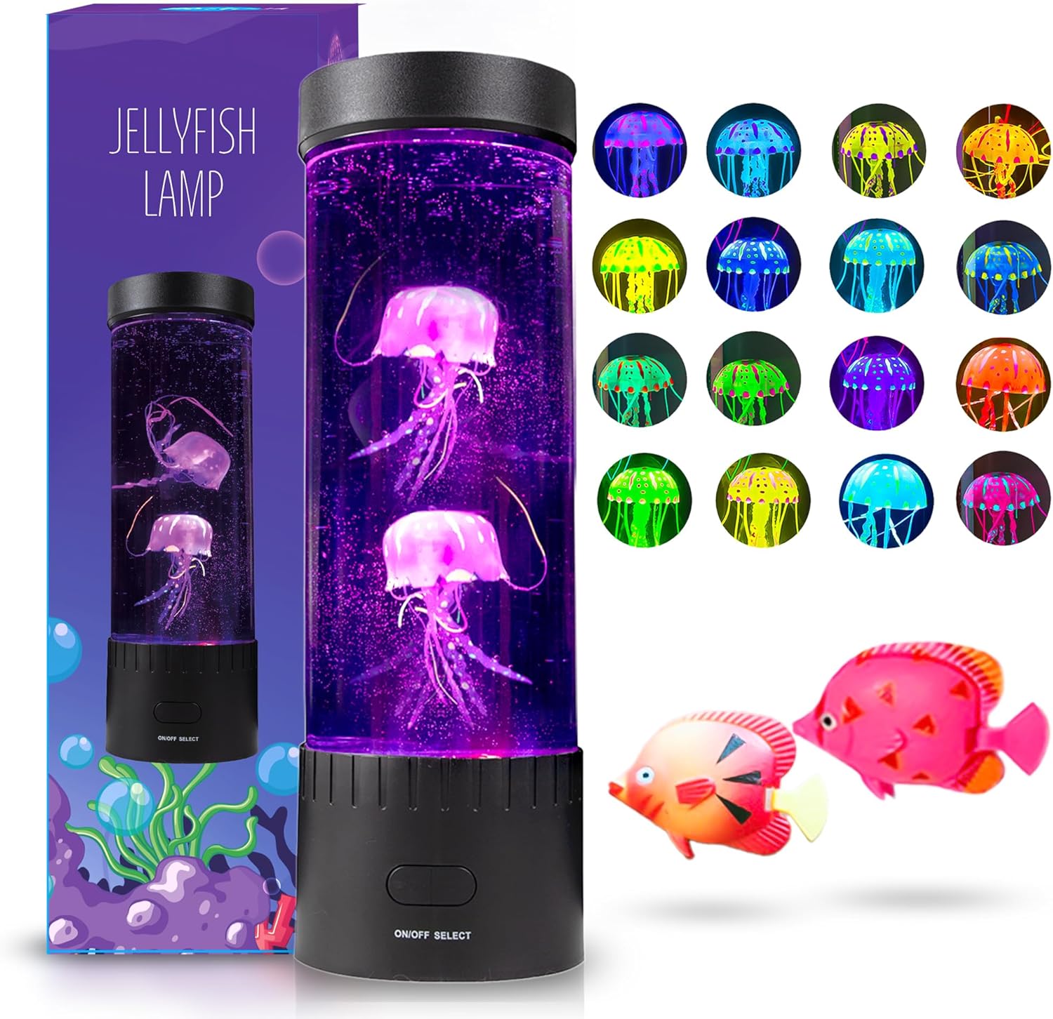 Brewish Jellyfish Lamp, 16 Color Options, 4 Mode Lifelike Jellyfish Aquarium, Electric Jellyfish LED Night Light, Fake Aquarium, Home Decor