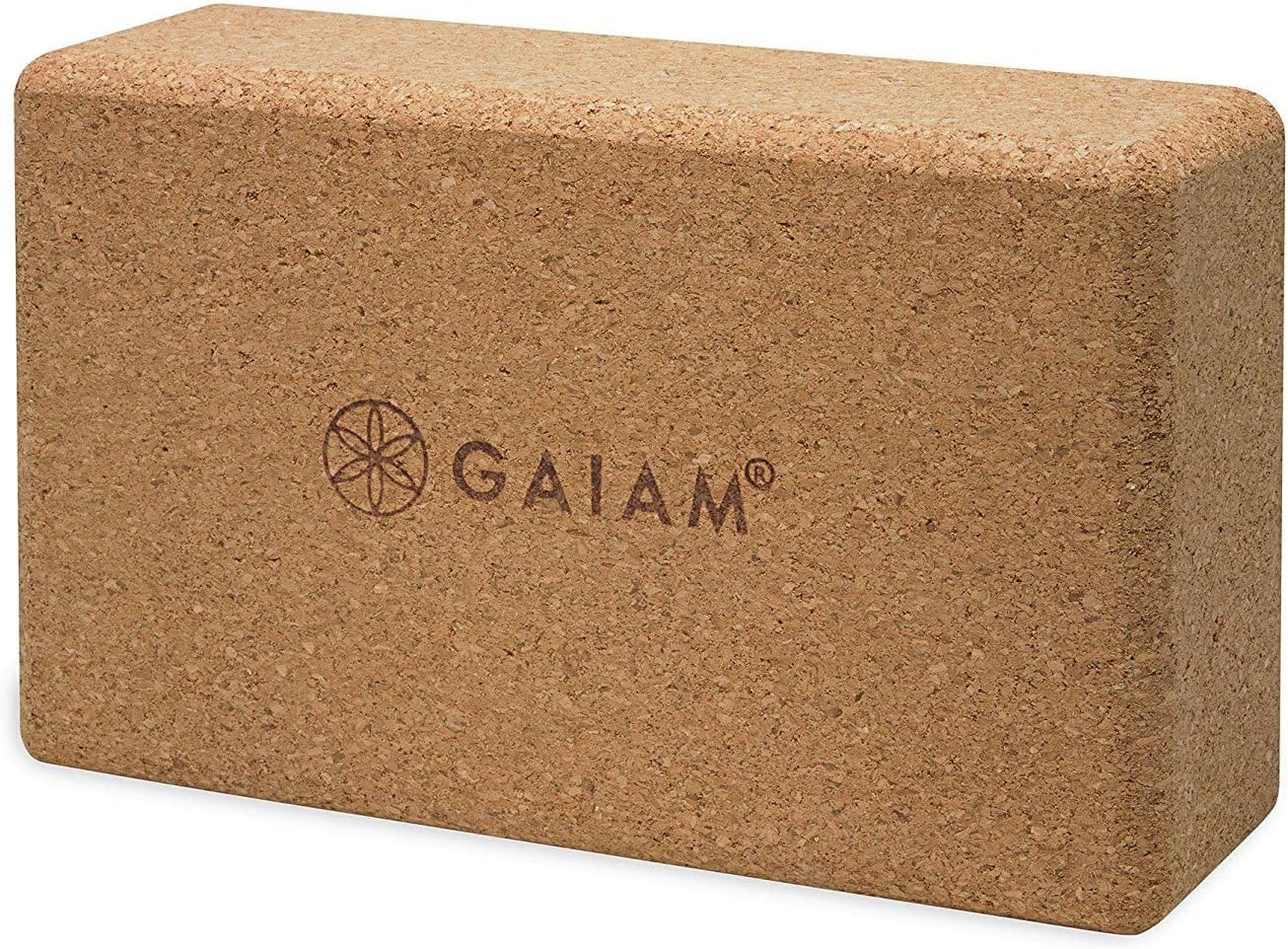 Gaiam Natural Cork Yoga Block, Non-Slip Brick for Pilates & Balance | 100% natural cork with non-slip grip & rounded edges. Eco-friendly foam alternative for yoga, Pilates, balance & meditation.