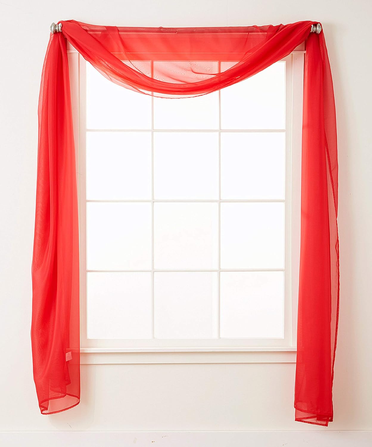 Elegant Comfort Luxury Sheer Curtains, Window Treatment Curtain Panels with Rod Pocket for Kitchen, Bedroom and Living Room (55 x 216-inches Long)