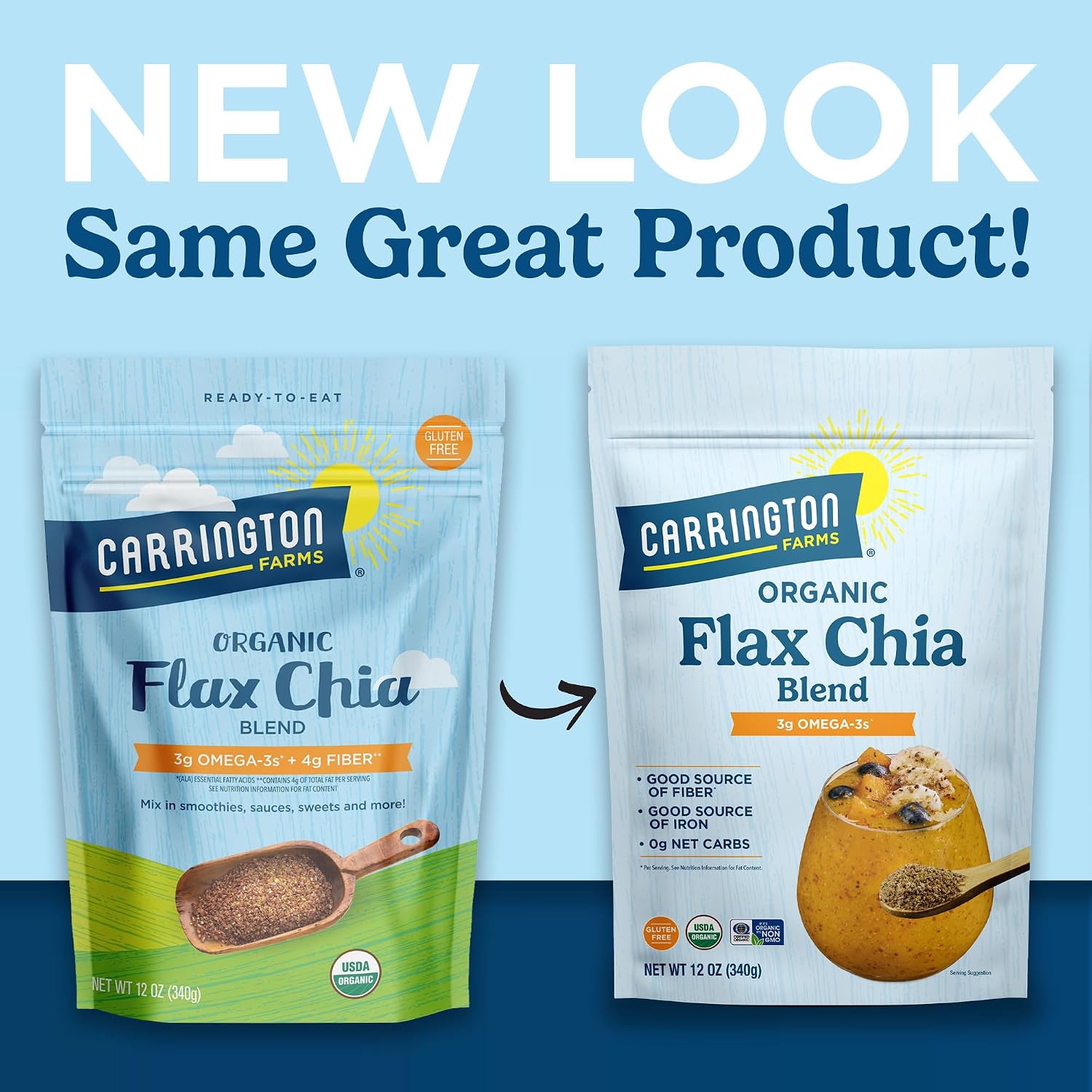 Carrington Farms Organic Milled Flax Seed 14 oz - Ground Flaxseed for Smoothies, Oatmeal, Baking & Vegan Egg Substitute | Omega-3, Fiber & Lignans | Vegan, Non-GMO, Gluten-Free