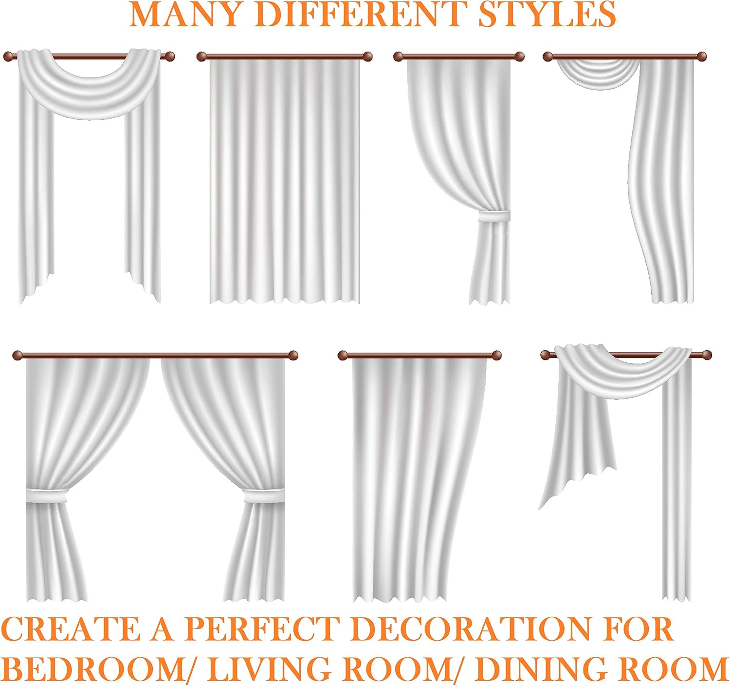 Elegant Comfort Luxury Sheer Curtains, Window Treatment Curtain Panels with Rod Pocket for Kitchen, Bedroom and Living Room (55 x 216-inches Long)