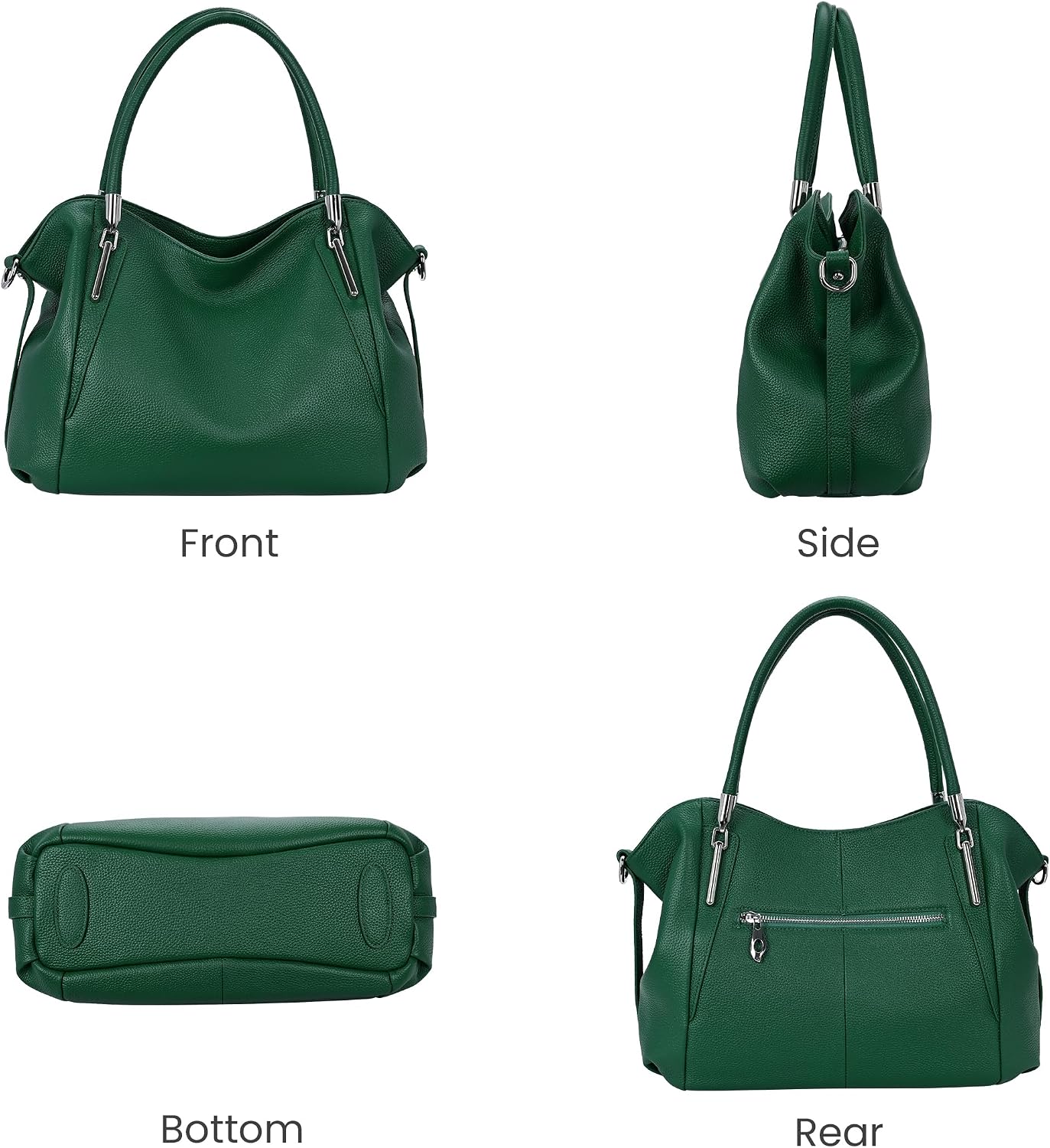 HESHE Leather Shoulder Purses for Women Tote Handbags Satchel Hobo Handbag | Designer Genuine Leather Travel Top Handle Work Bag Ladies Crossbody Purses Adjustable Straps Large Capacity Zippered Closure