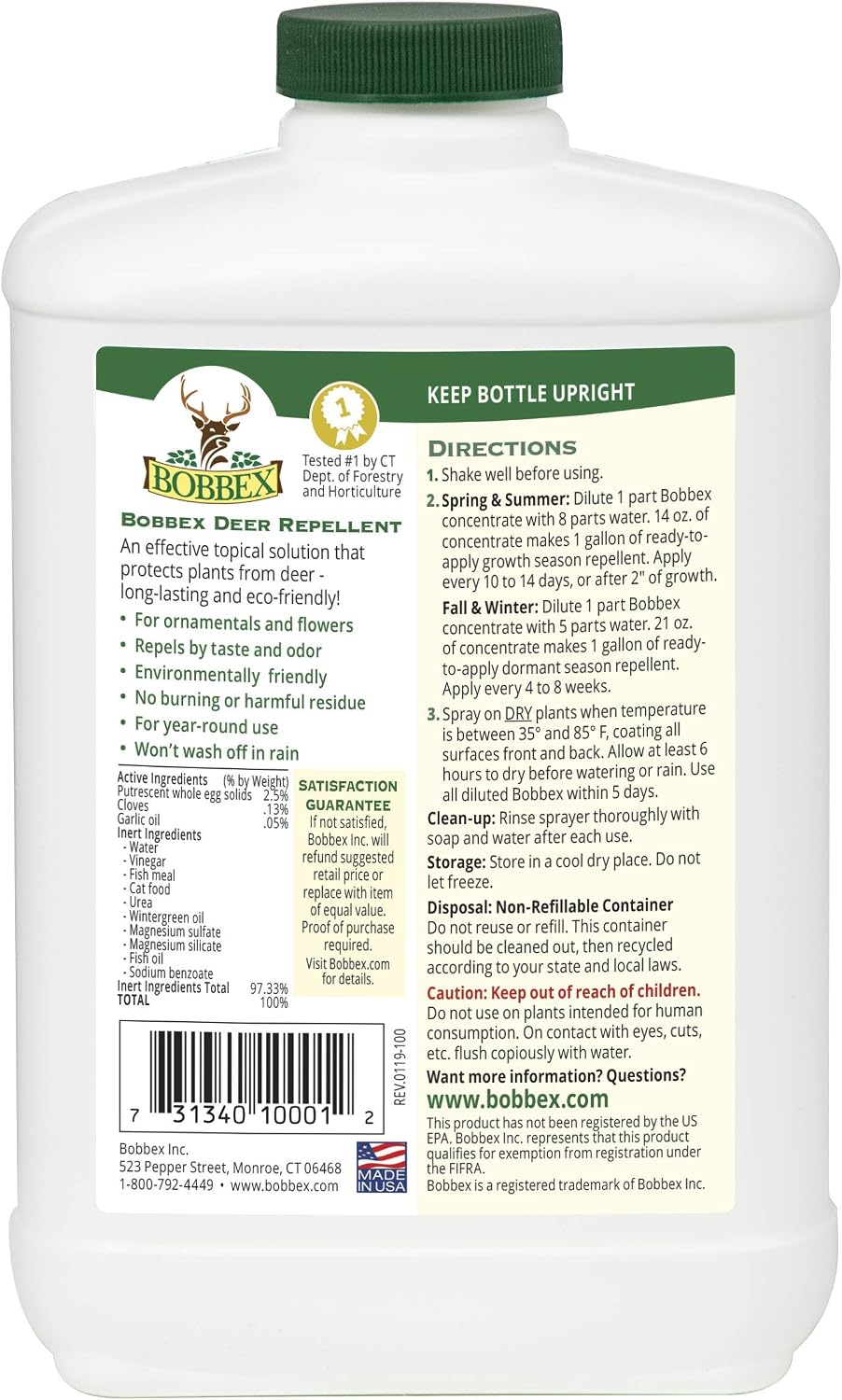 Bobbex Concentrated Deer Repellent, 32 oz.