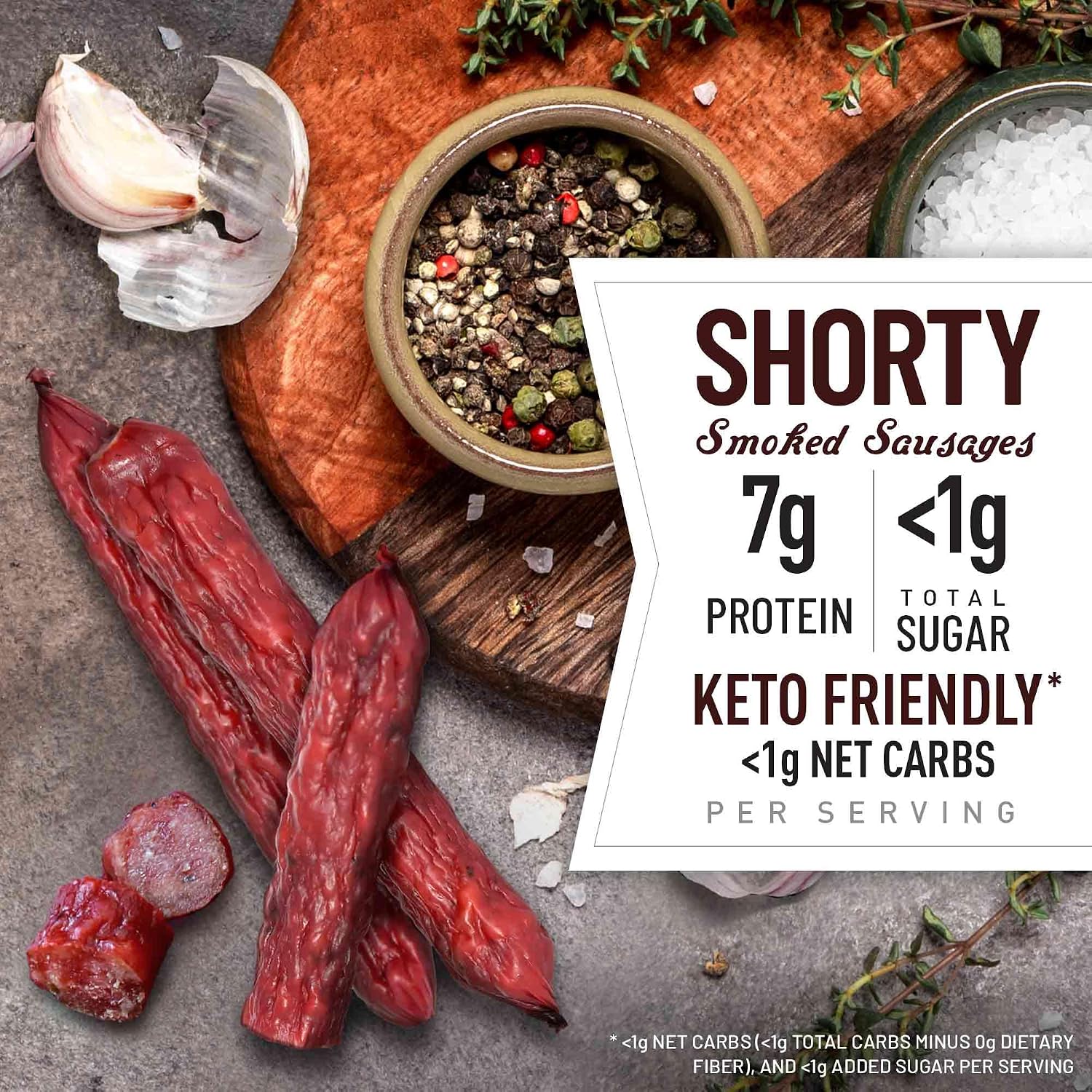 Duke's Pork Original Smoked Shorty Sausages, 7g Protein Per Serving, 4 oz. (Pack of 8)