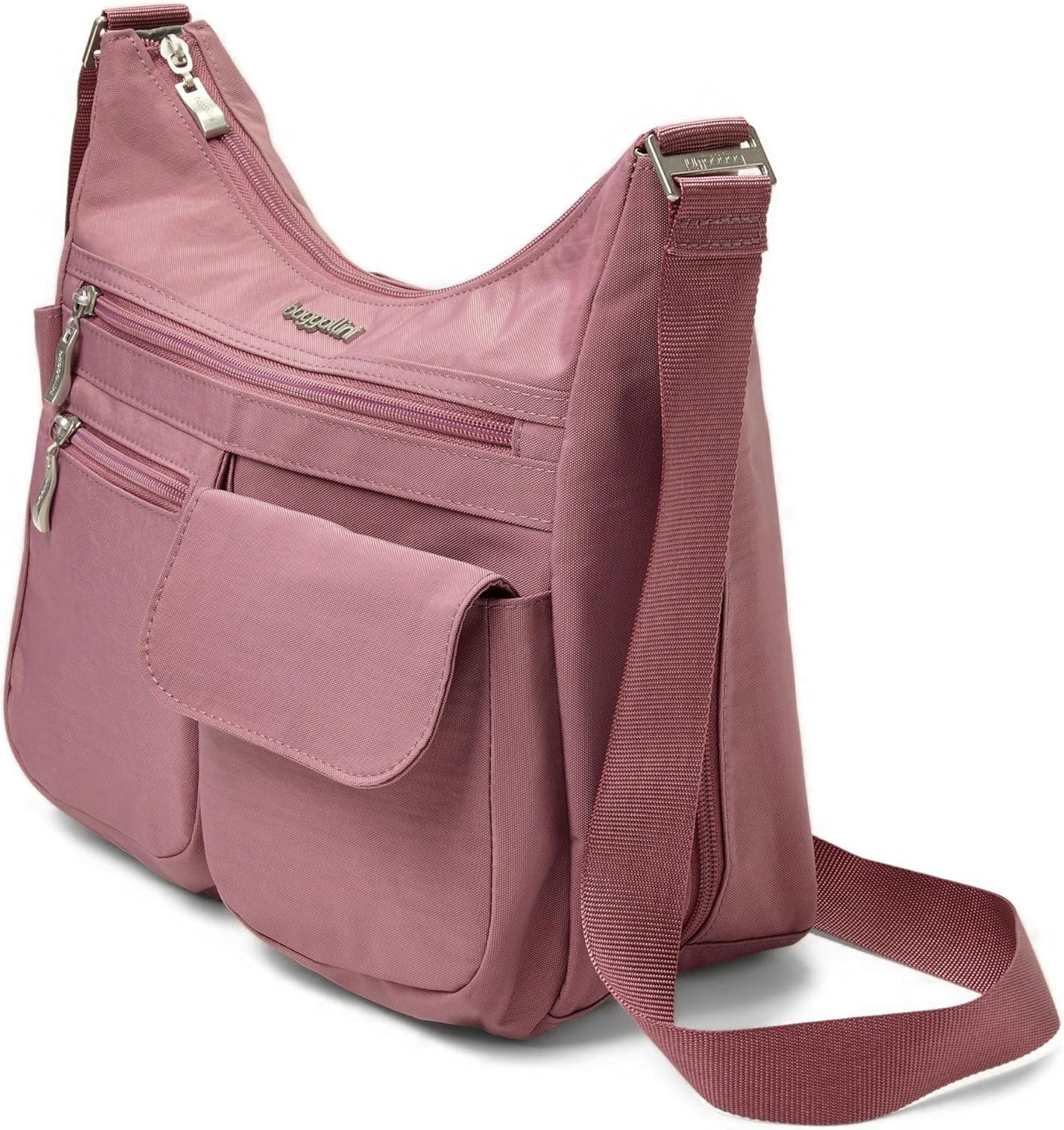 Baggallini womens Everywhere Bagg Crossbody Women 11x9 Lightweight Nylon Hobo Water-resistant Travel Bag W/Rfid