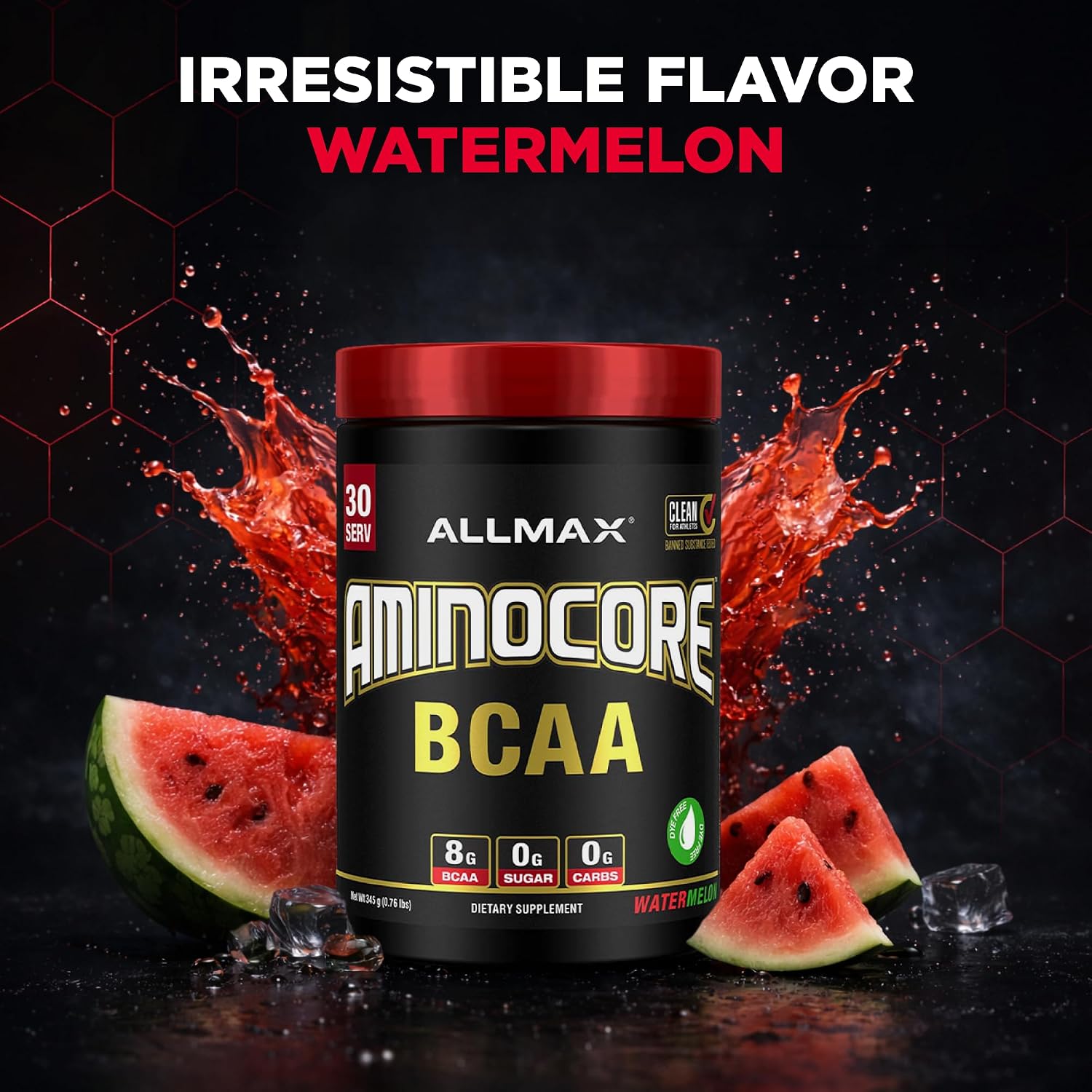 ALLMAX AMINOCORE BCAA Powder, Watermelon, 90 Servings, 1035 g
