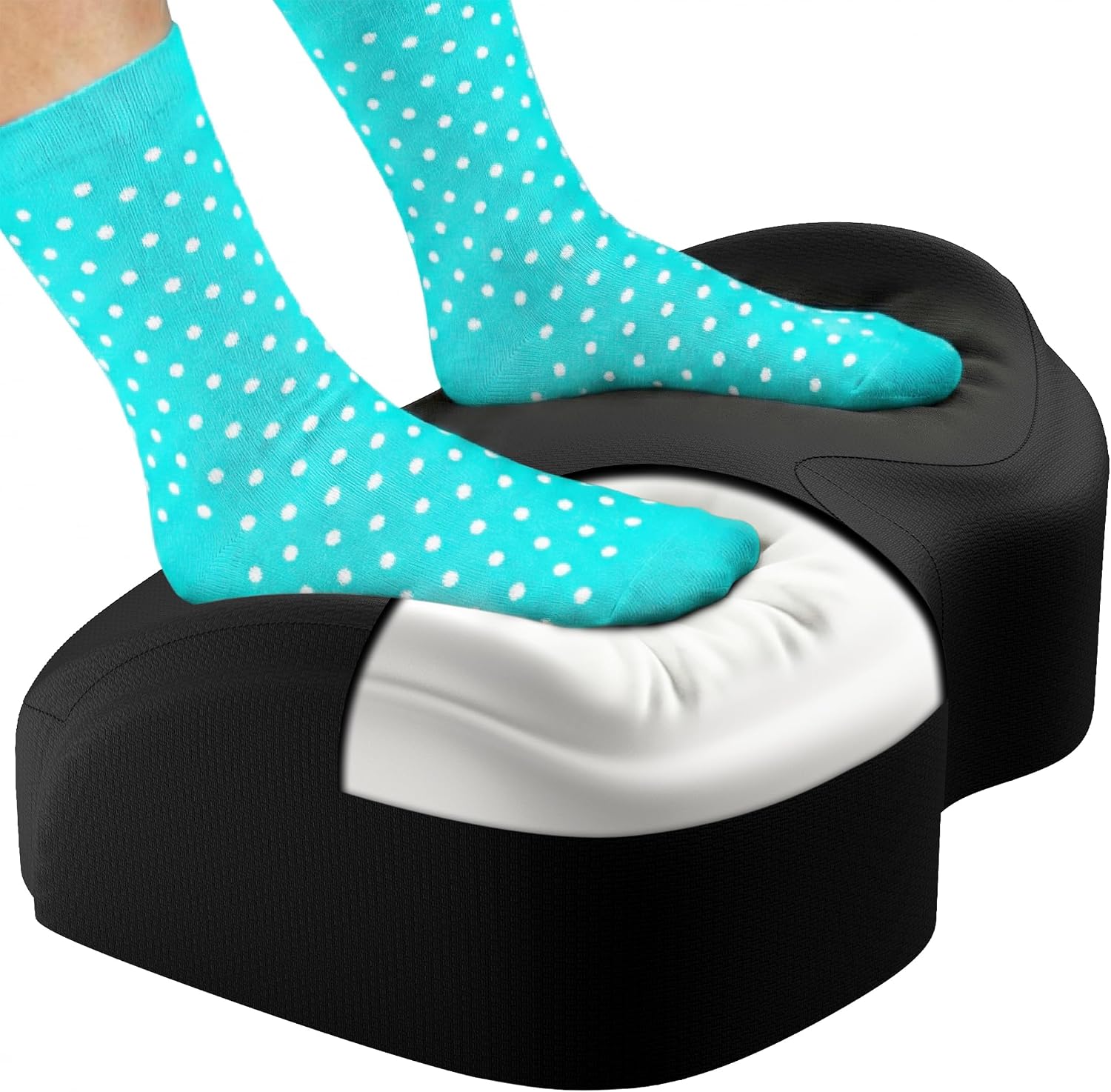 Everlasting Comfort Foot Rest for Under Desk at Work - Memory Foam Office Foot Stool & Under Desk Footrest Leg Elevation Pillow for Gaming & Home