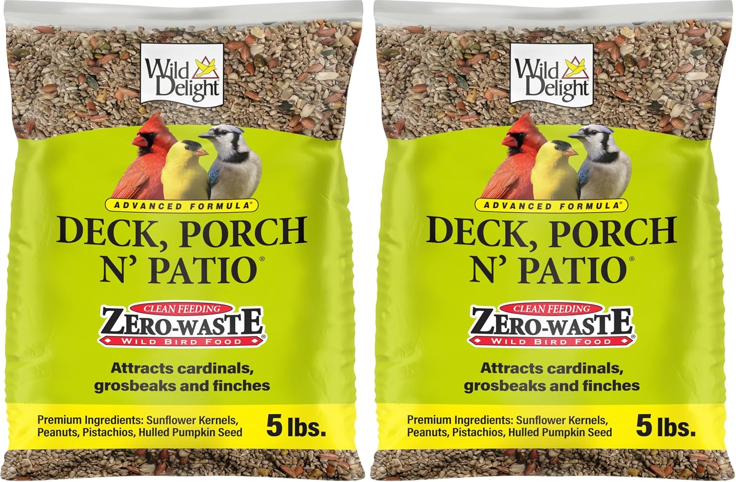 Wild Delight Deck, Porch N' Patio No Waste Bird Food, 5 lb, (374050)