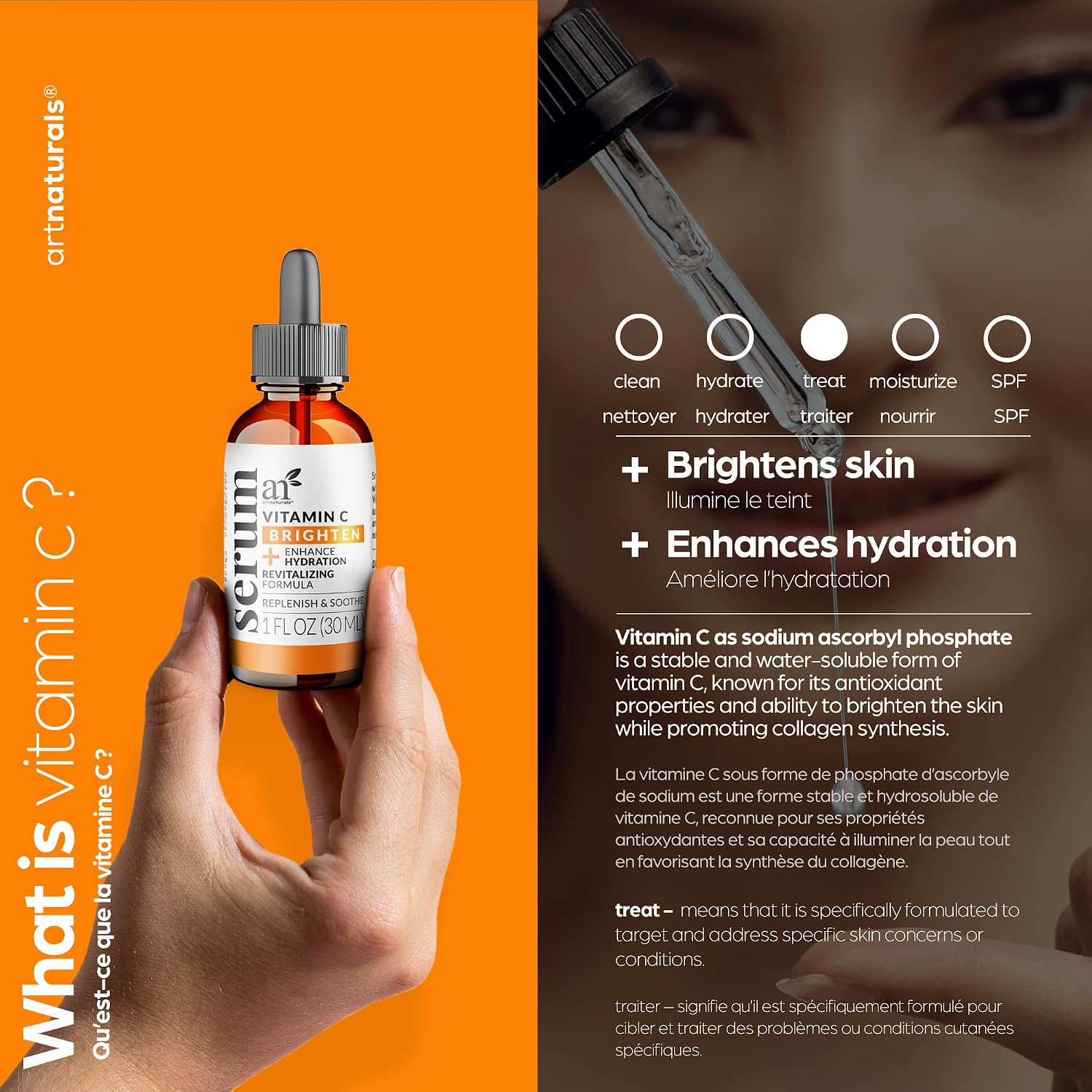 ArtNaturals Vitamin C Serum with Hyaluronic Acid, 1 fl oz